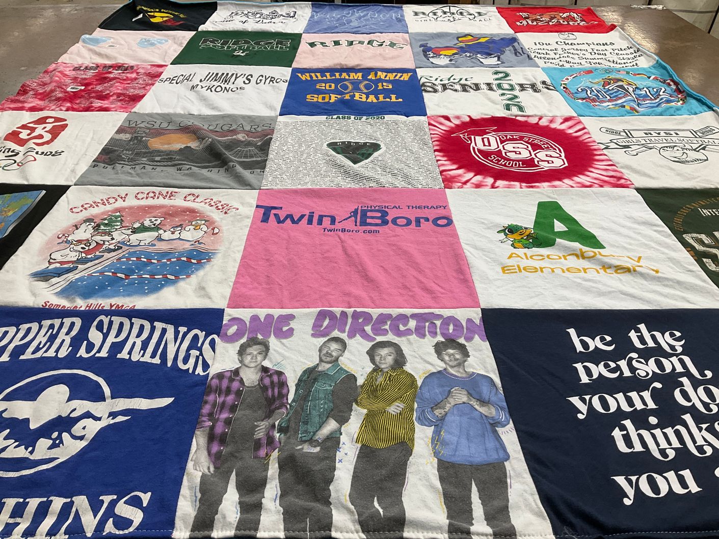T-shirt quilt featuring softball team by Libby from NJ