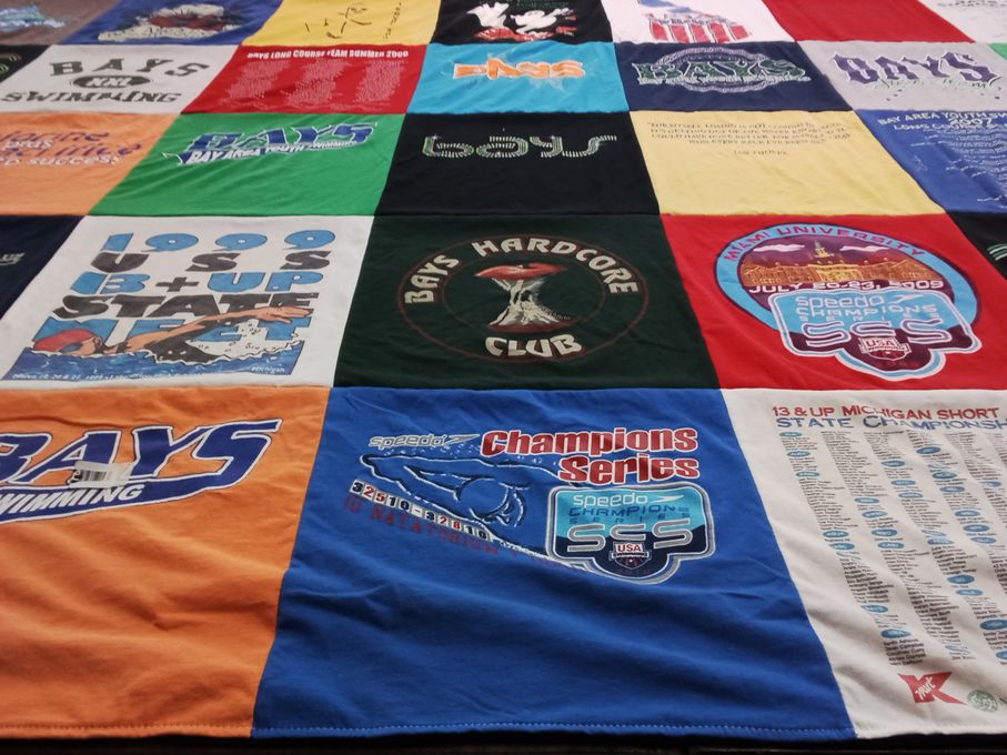 T-shirt quilt featuring bays swimming by Robert from MI