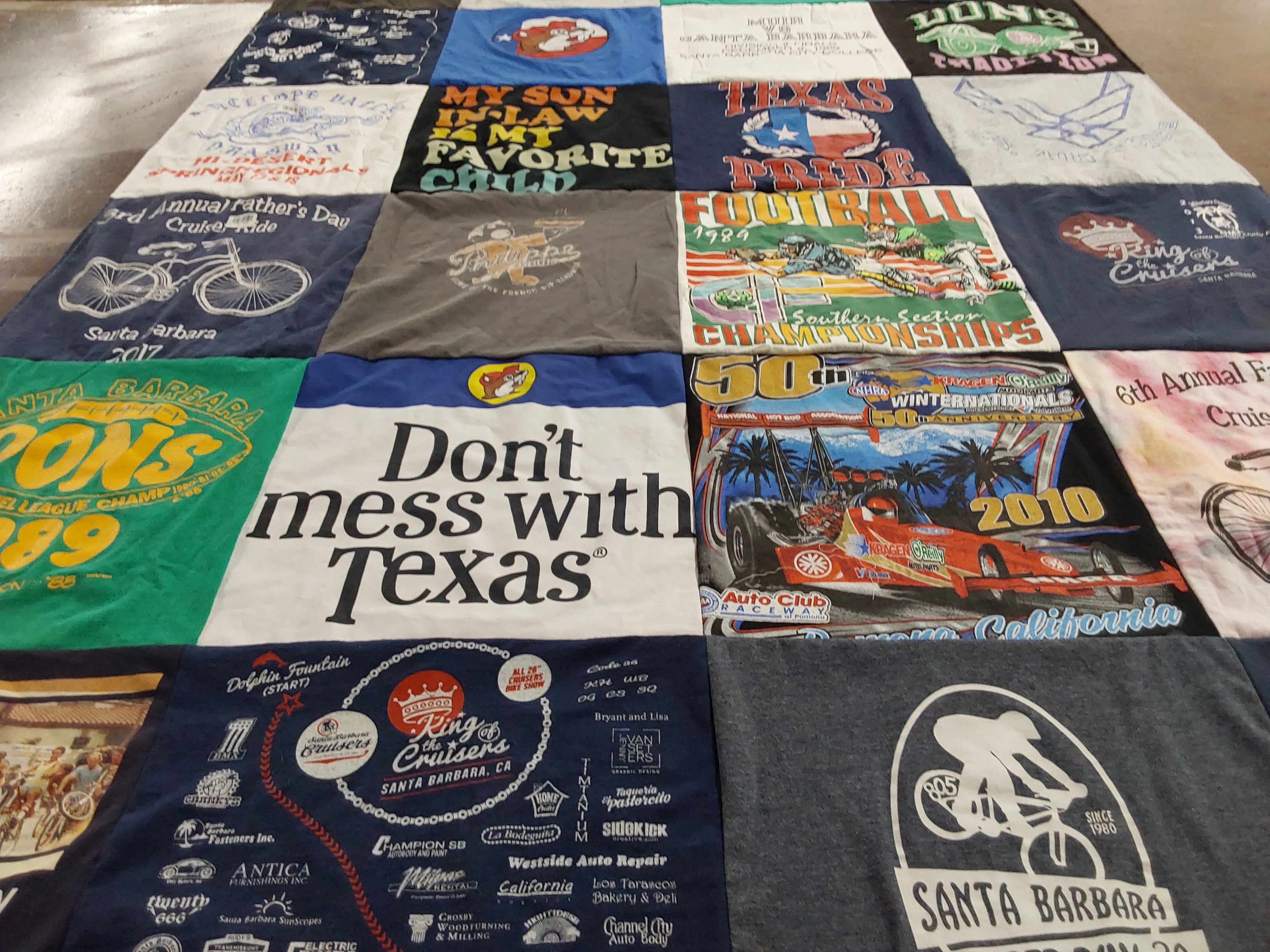 T-shirt quilt featuring santa barbara high school by Renee from TX