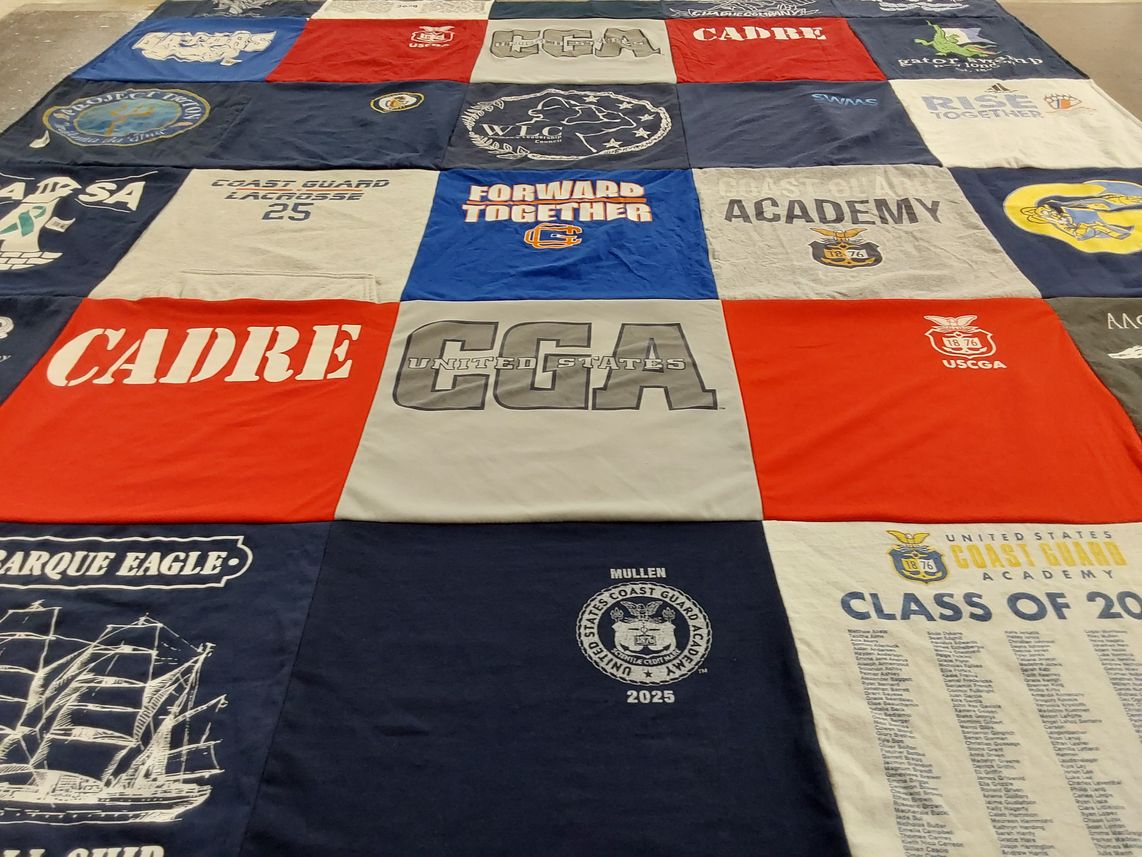 T-shirt quilt from united states coast guard academy by Wendy from VA