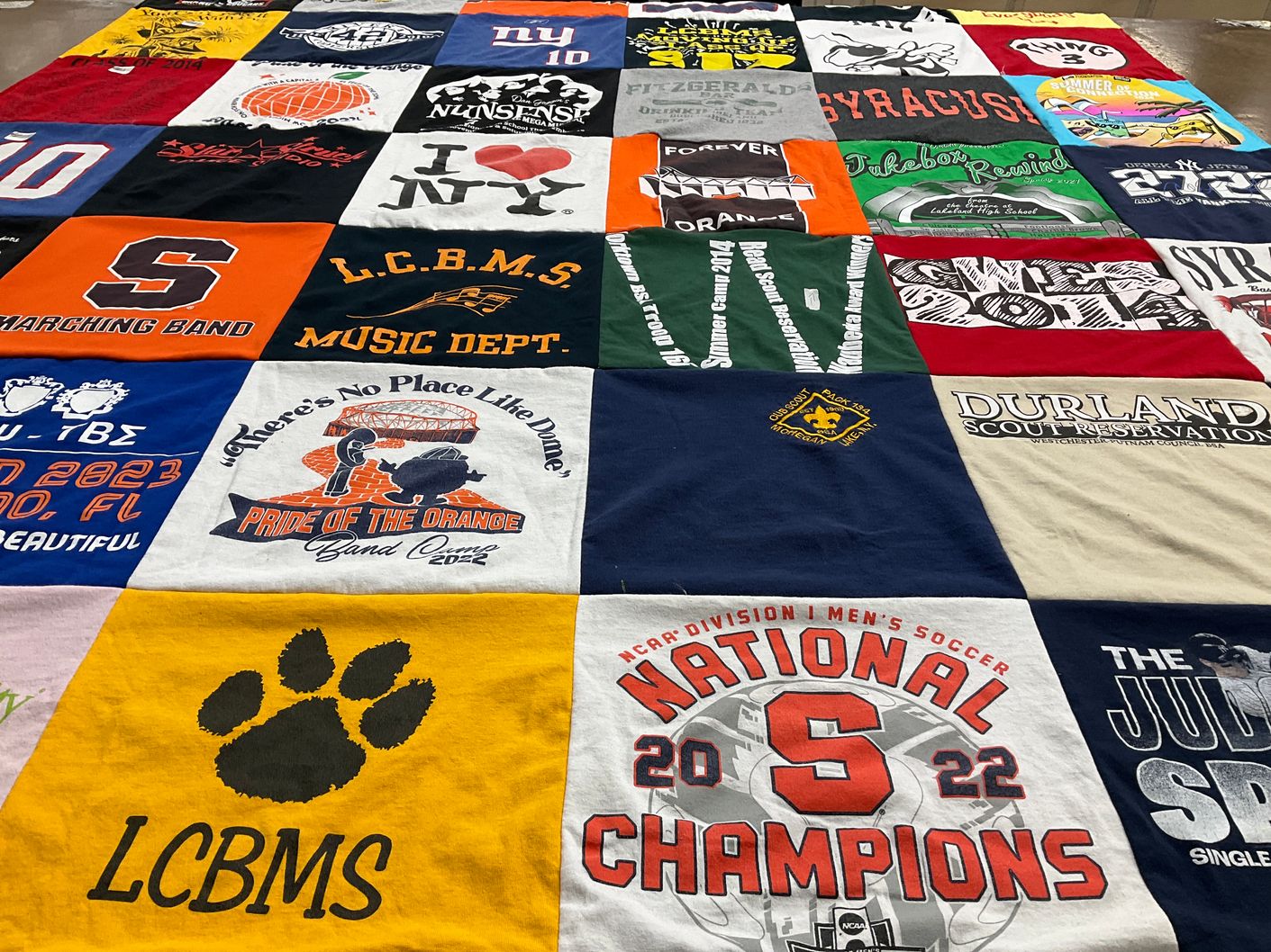 T-shirt quilt featuring syracuse university men's soccer by Lisa from NY