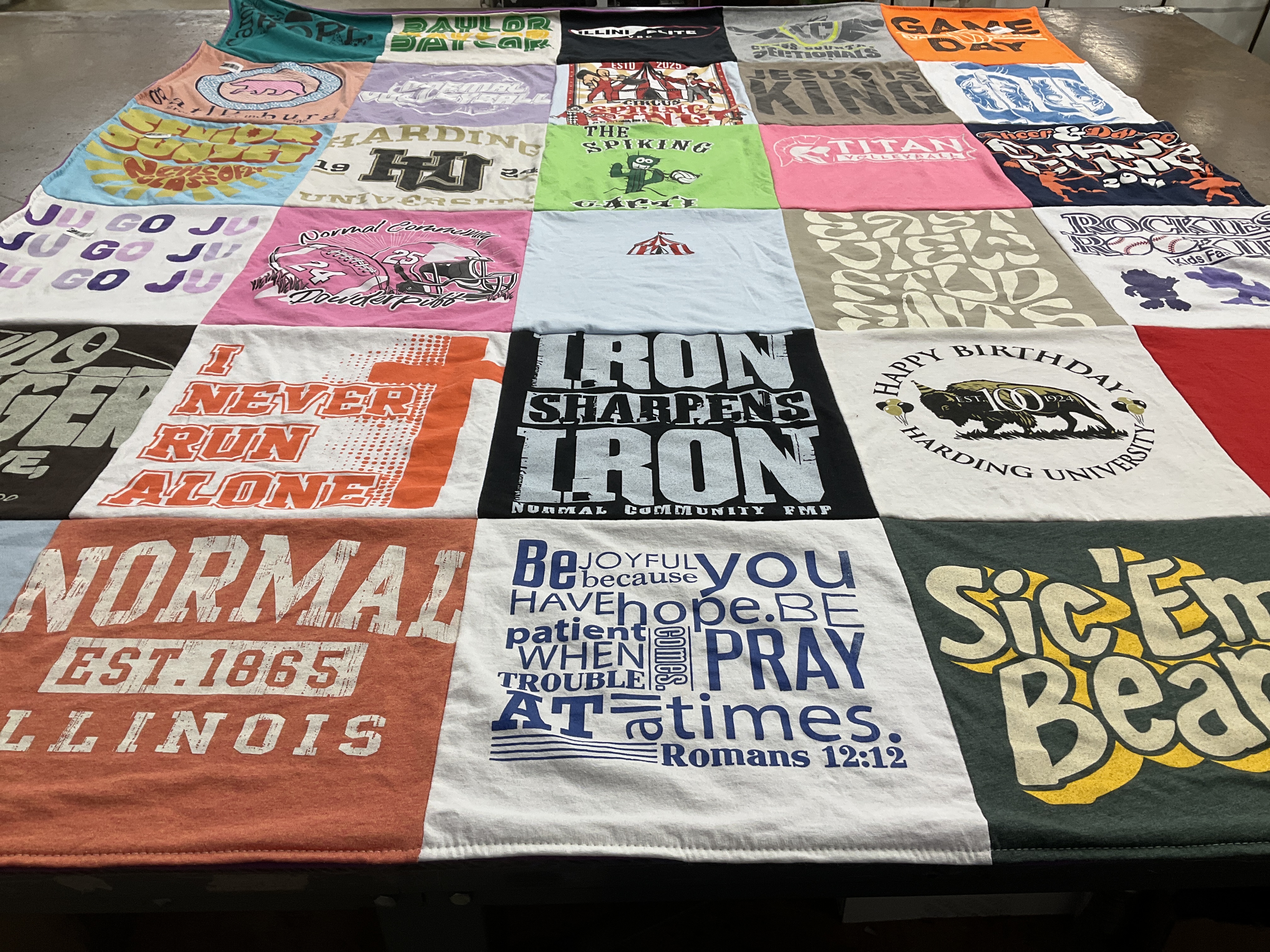 T-shirt quilt from harding university by Hannah from IL
