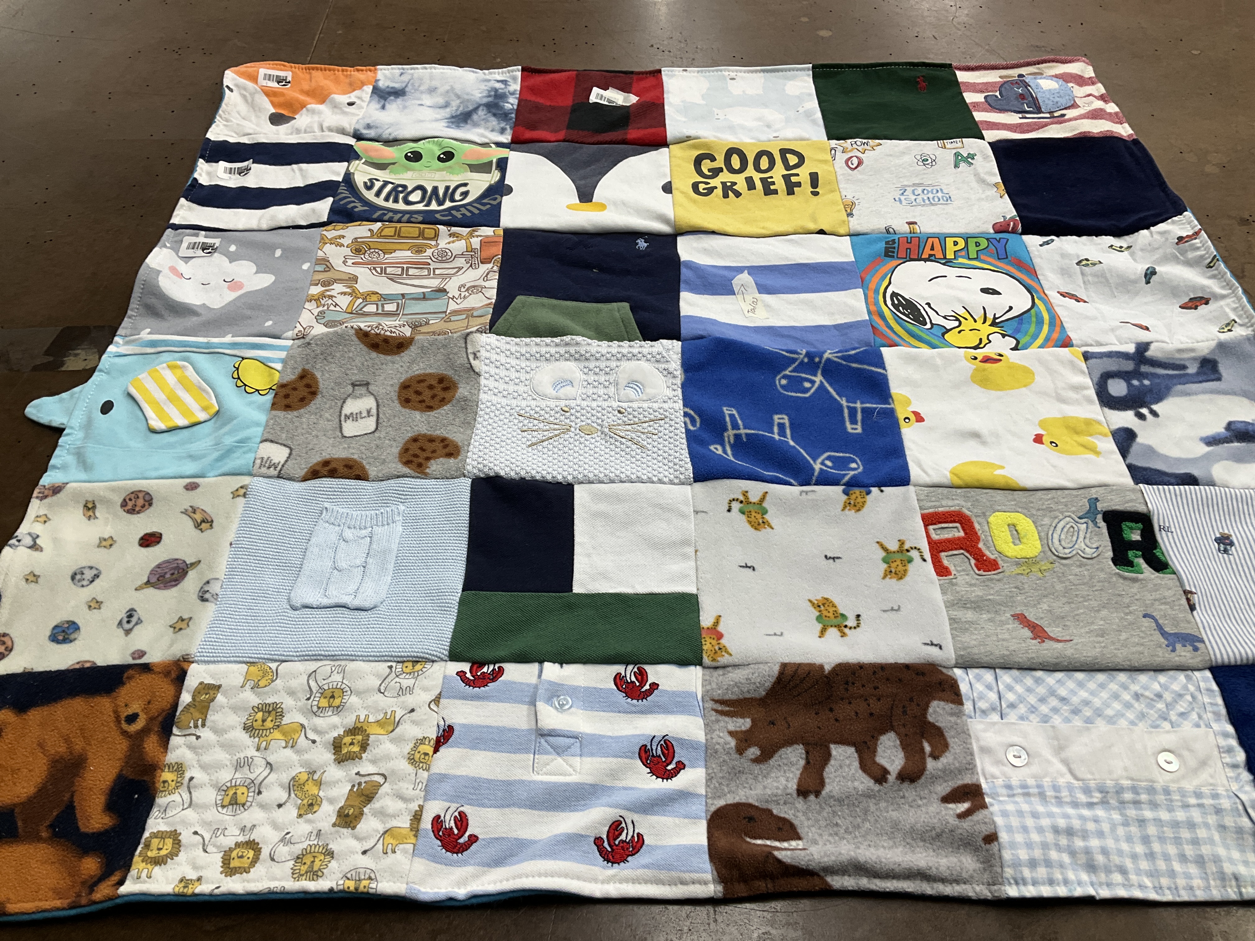 T-shirt quilt with animals, cartoons themes by Rafael from FL