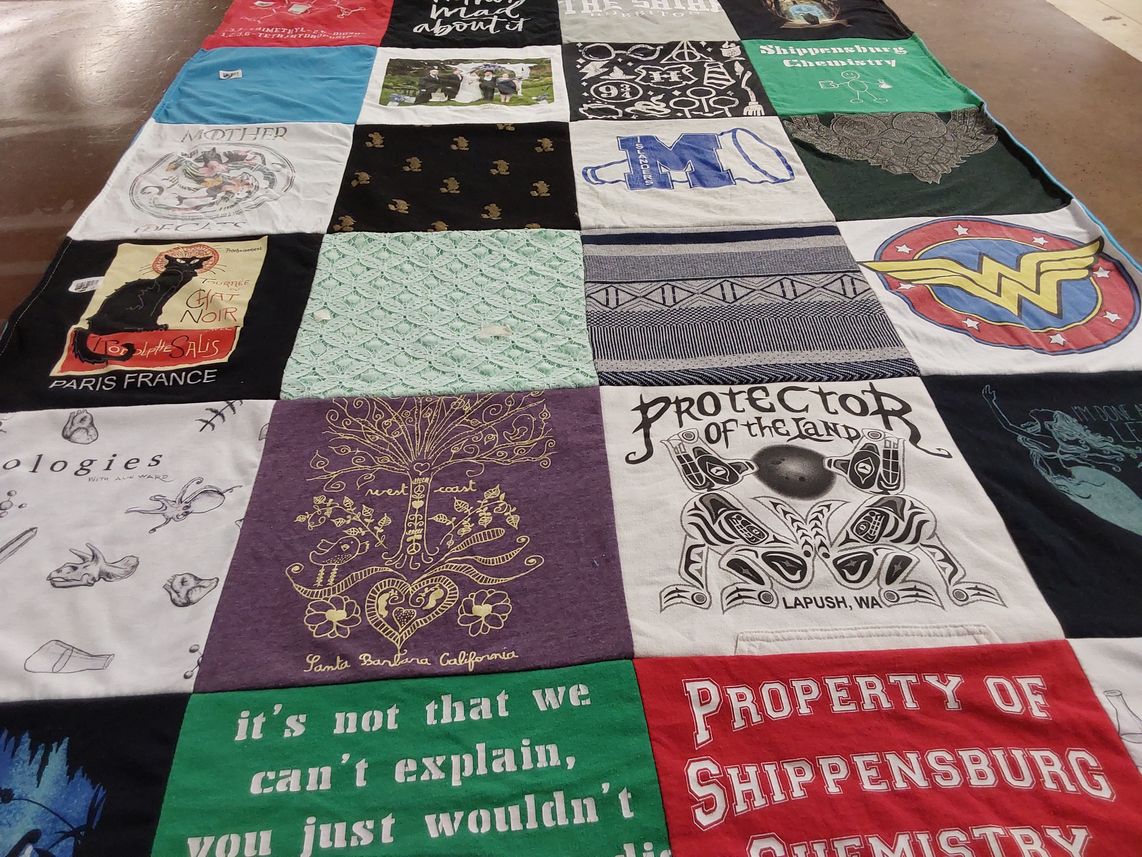 T-shirt quilt from shippensburg university by Calvin from PA