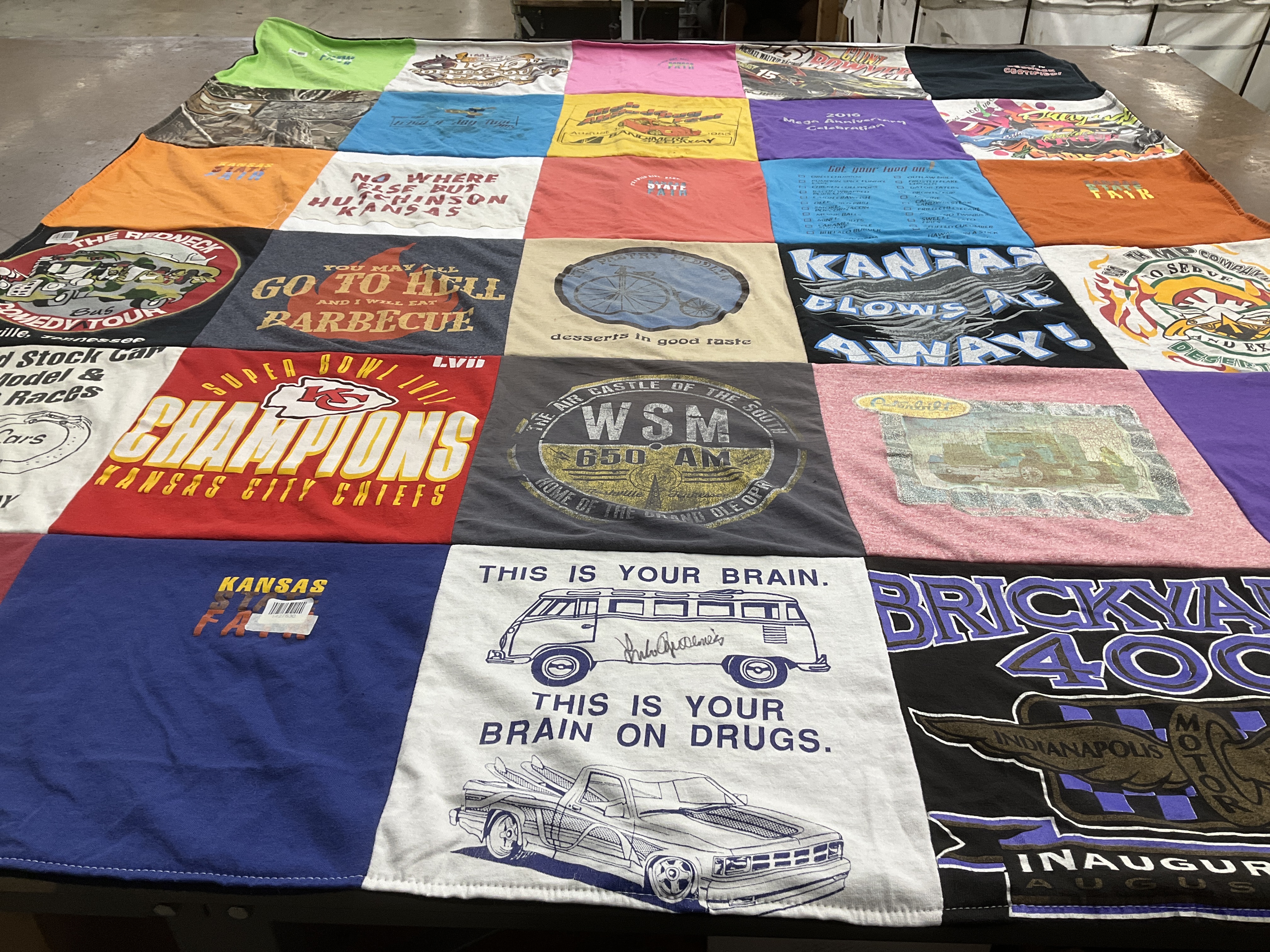 T-shirt quilt featuring kansas city chiefs by Ann from KS