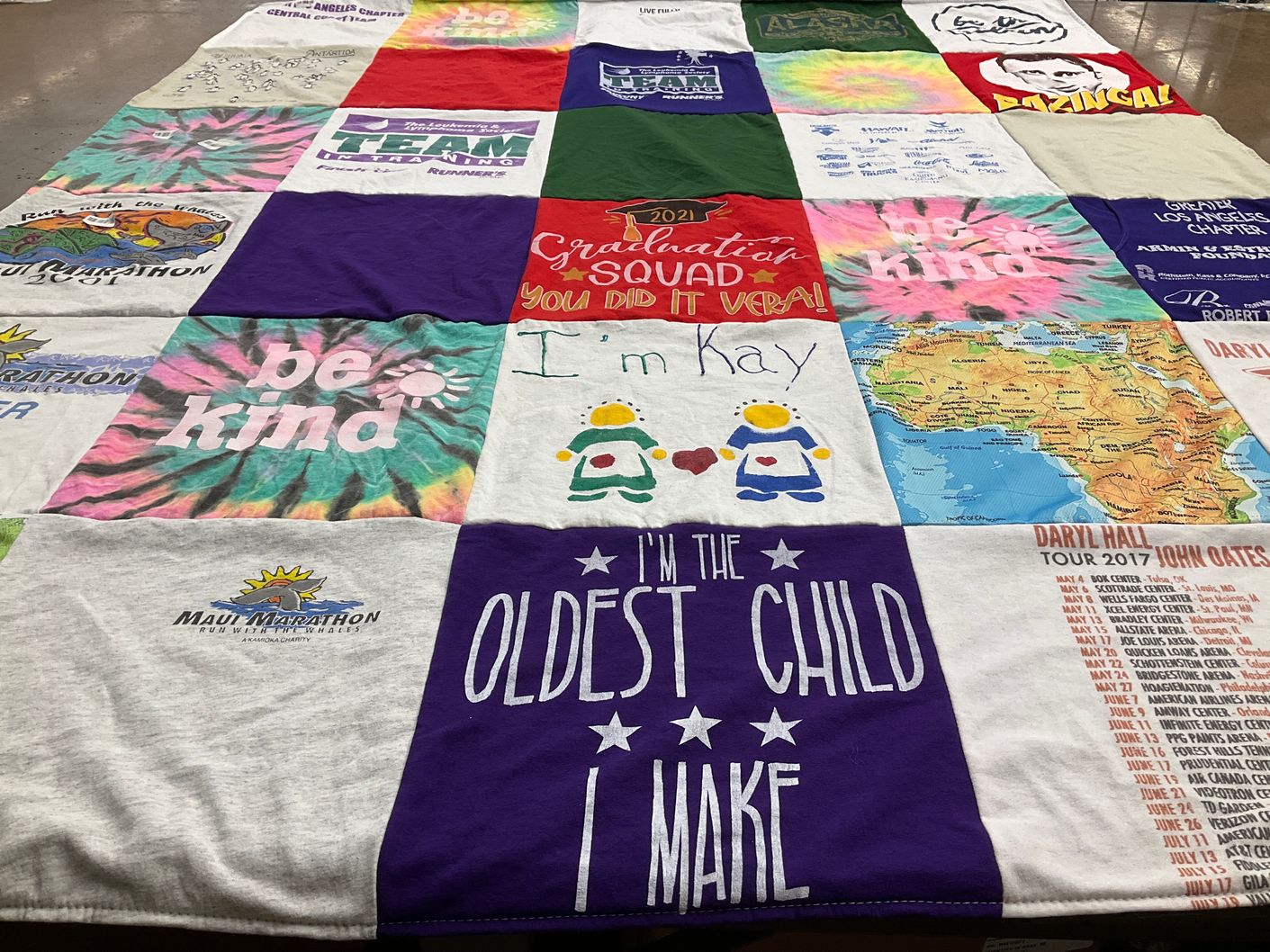 T-shirt quilt from university of southern california by Kayanne from CA