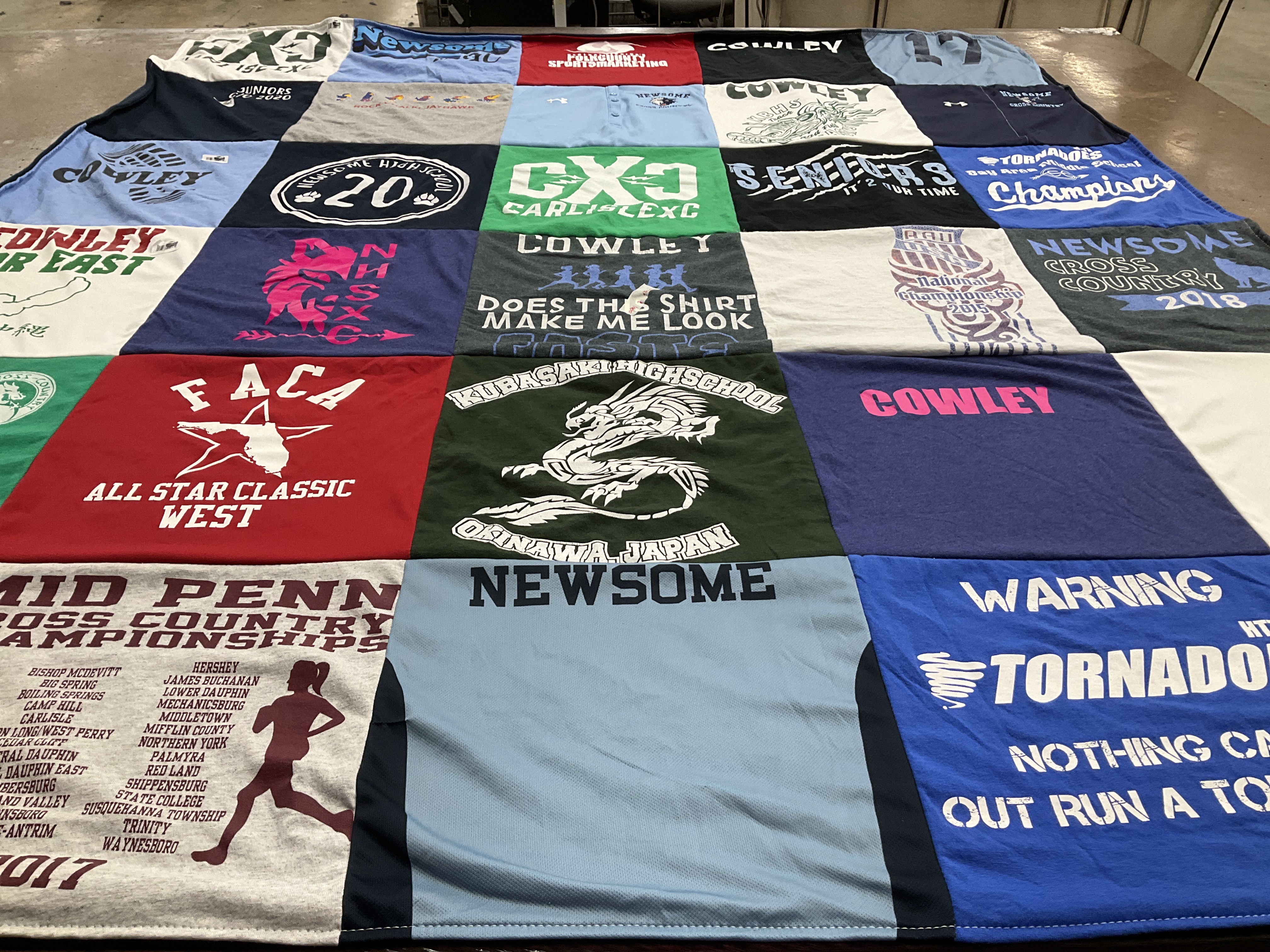 T-shirt quilt featuring newsome cross country by Erica from PA
