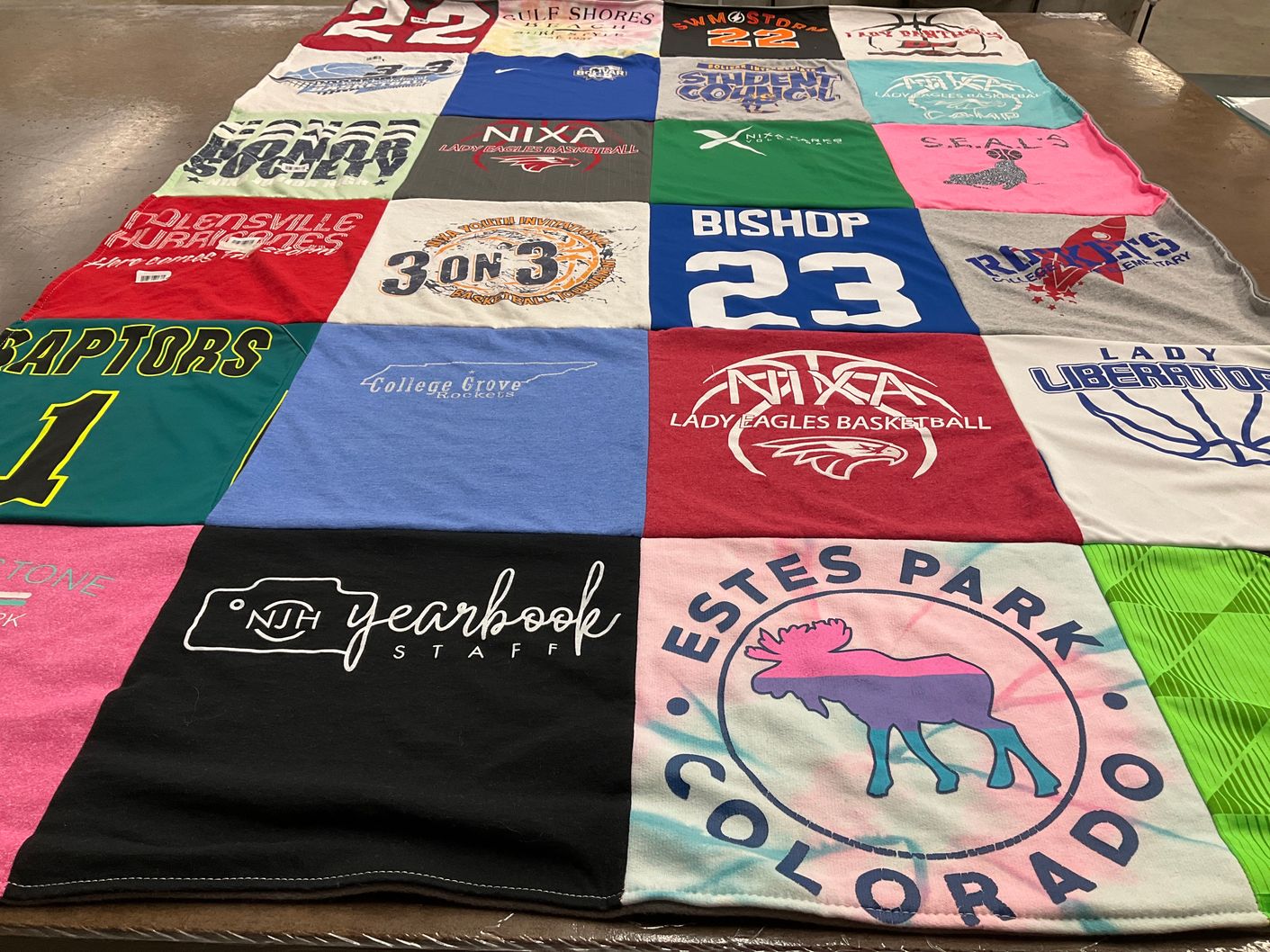 T-shirt quilt featuring lady eagles basketball, raptors by Jackie from MO