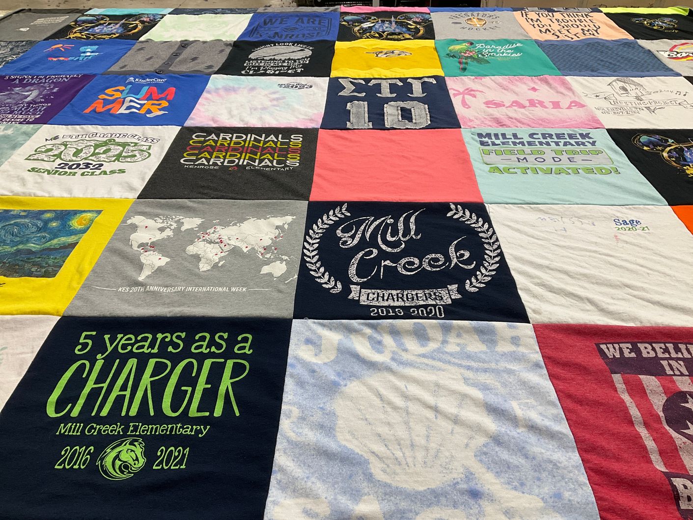 T-shirt quilt featuring mill creek chargers by Ryan from TN