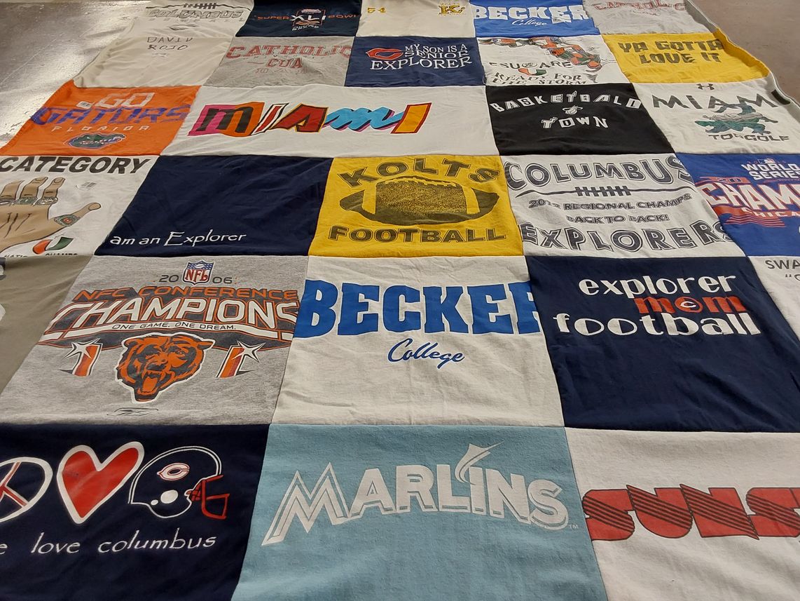 T-shirt quilt featuring kolts football, miami by Amparo from FL