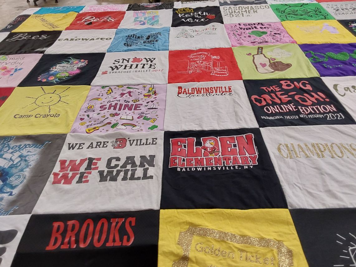 T-shirt quilt from elen elementary baldwinsville ny by Brenda from NY