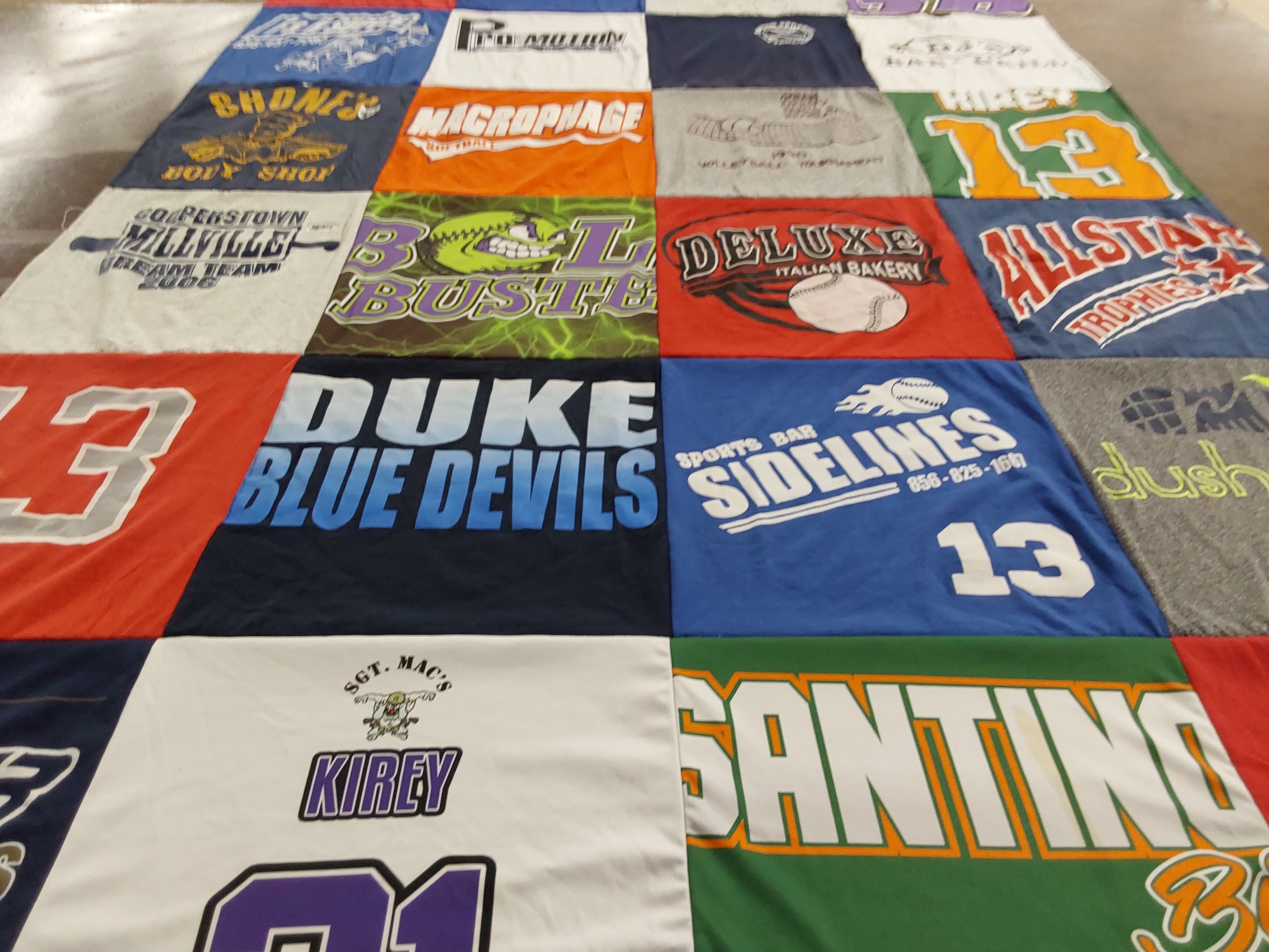 T-shirt quilt from duke university by Regina from NJ
