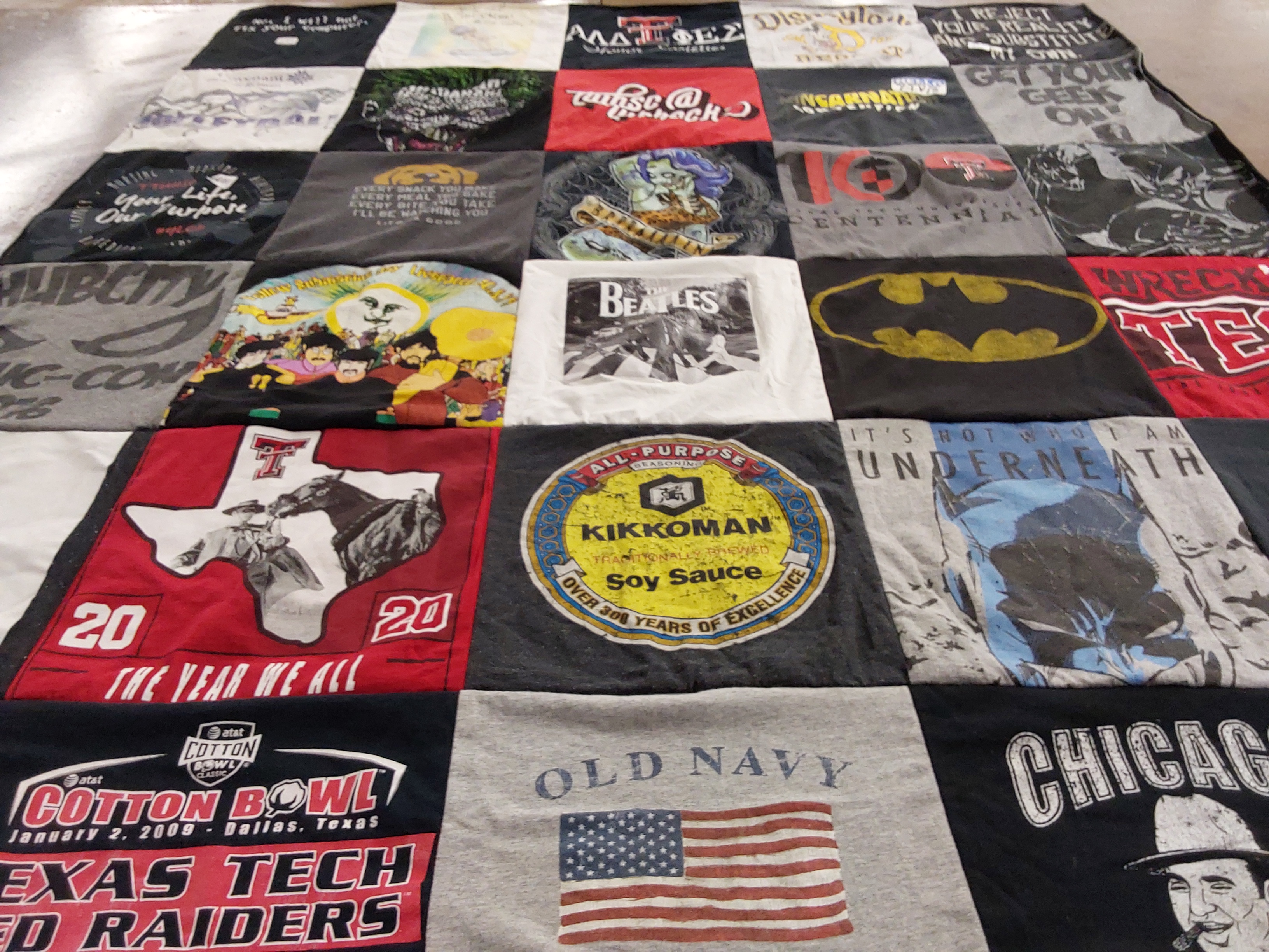 T-shirt quilt featuring texas tech red raiders by David from TX