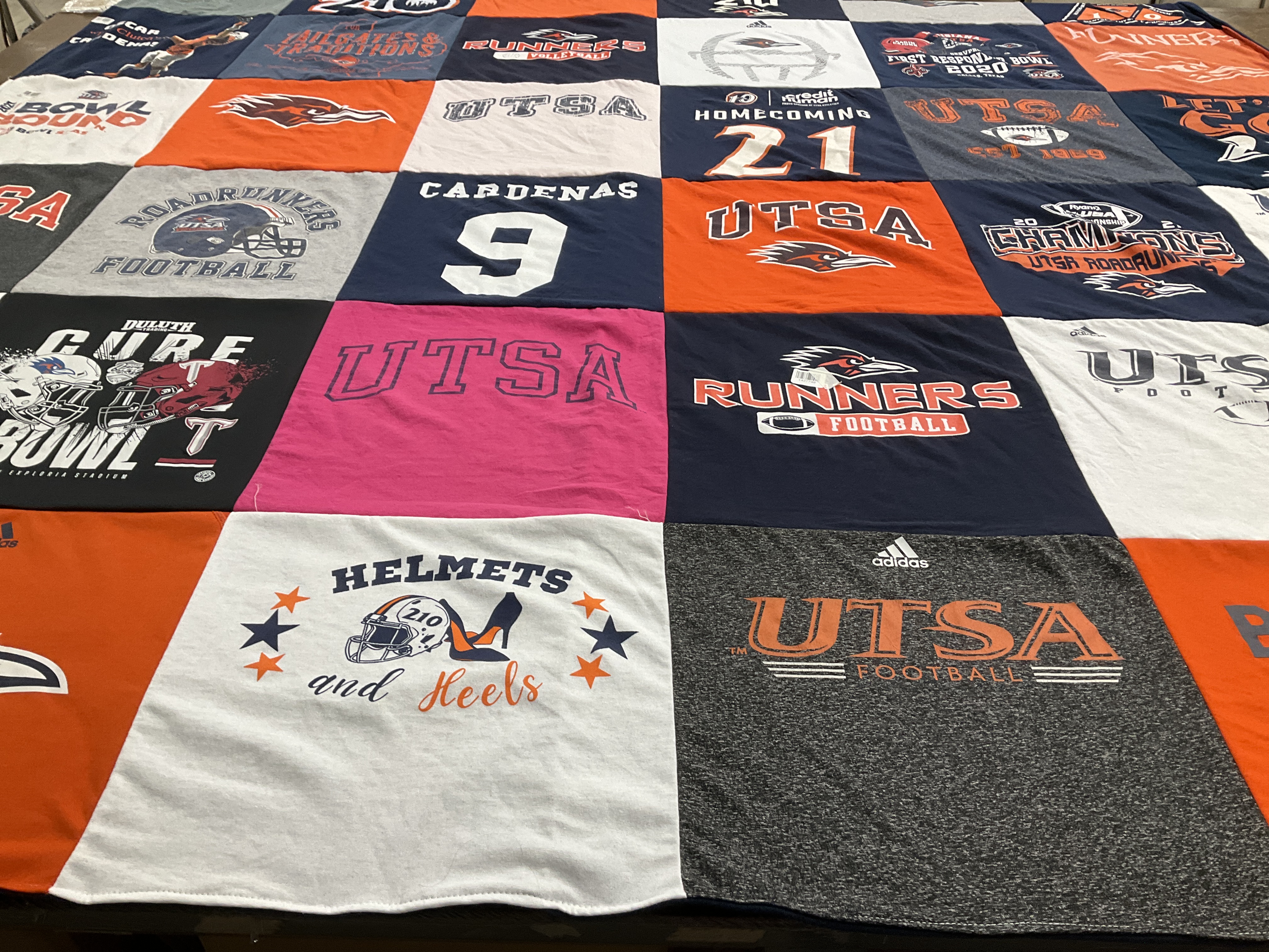 T-shirt quilt featuring utsa roadrunners football by Oscar from TX