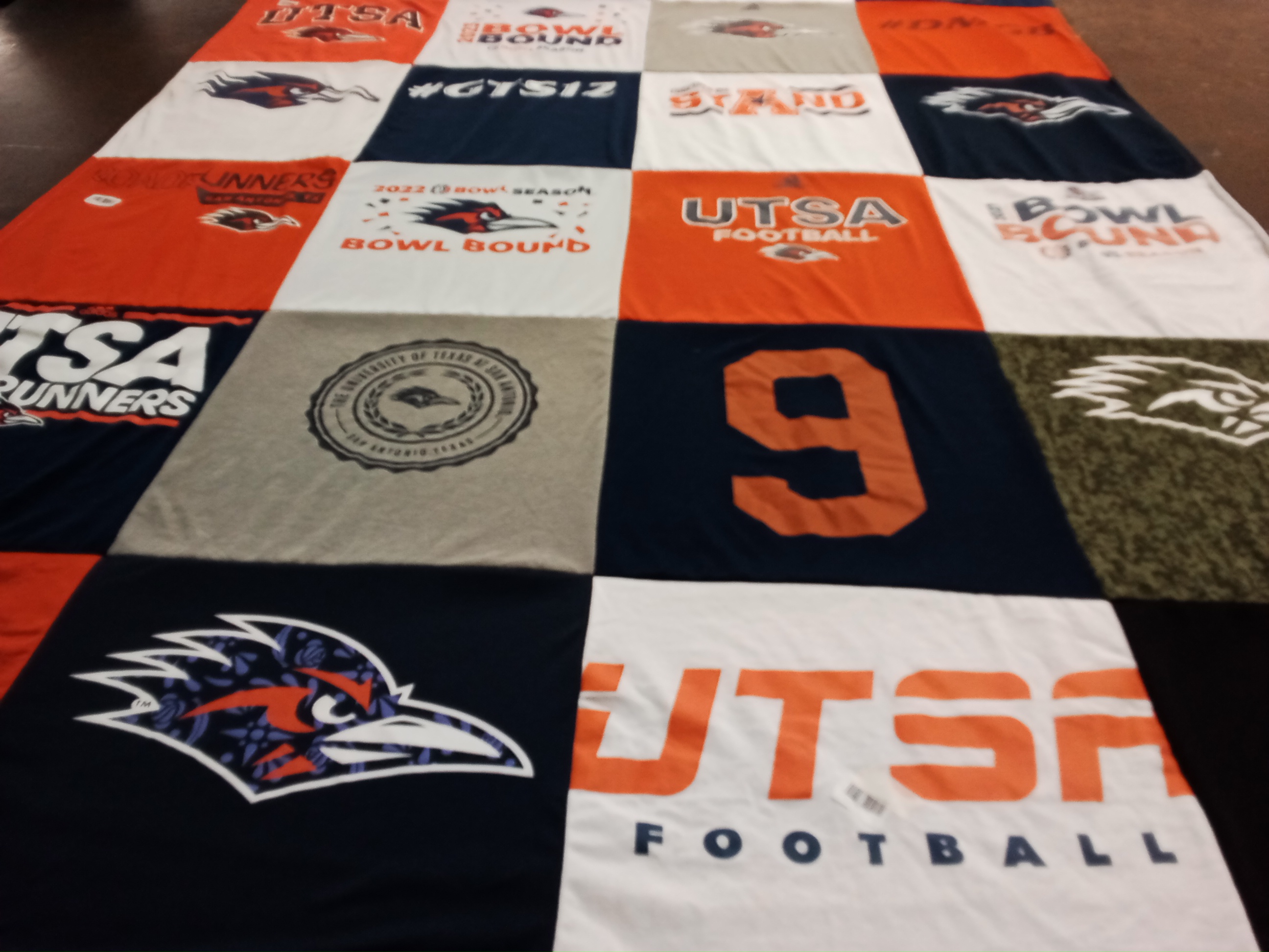 T-shirt quilt featuring utsa football by Oscar from TX