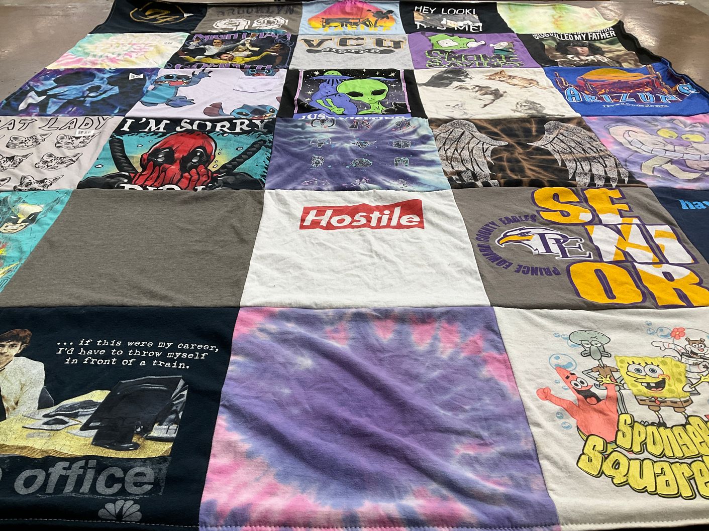 T-shirt quilt from purple eagles high school by Emily from VA