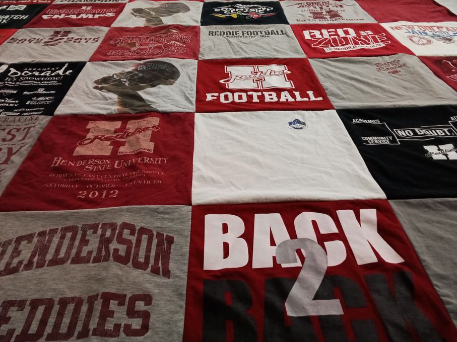 T-shirt quilt featuring reddies football by Kevin from FL