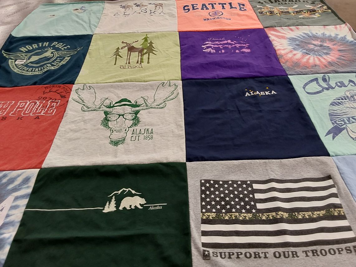 T-shirt quilt with travel, nature themes by Brenda from TX