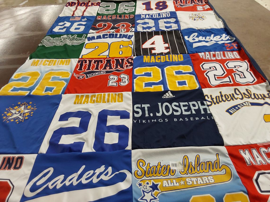 T-shirt quilt from st. joseph's university by Olga from NY