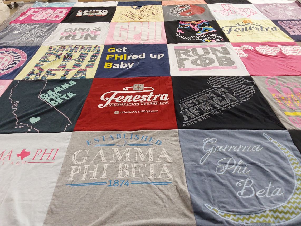 T-shirt quilt from chapman university by Barbara from FL