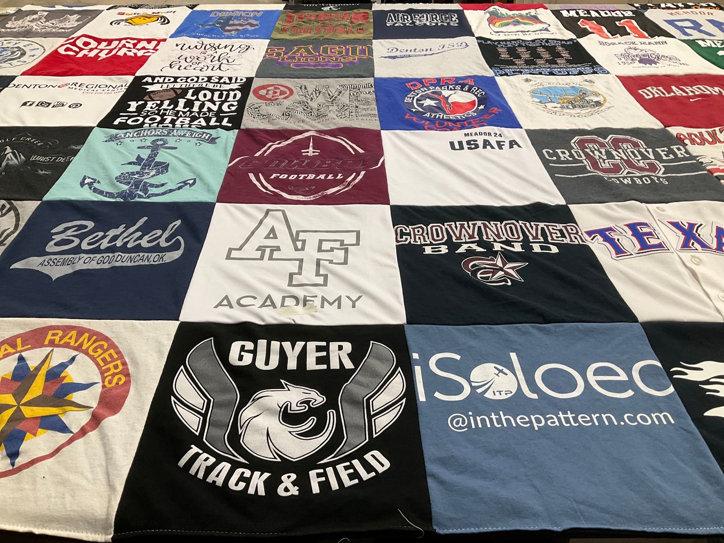 T-shirt quilt featuring guyer track and field by Shannon from TX