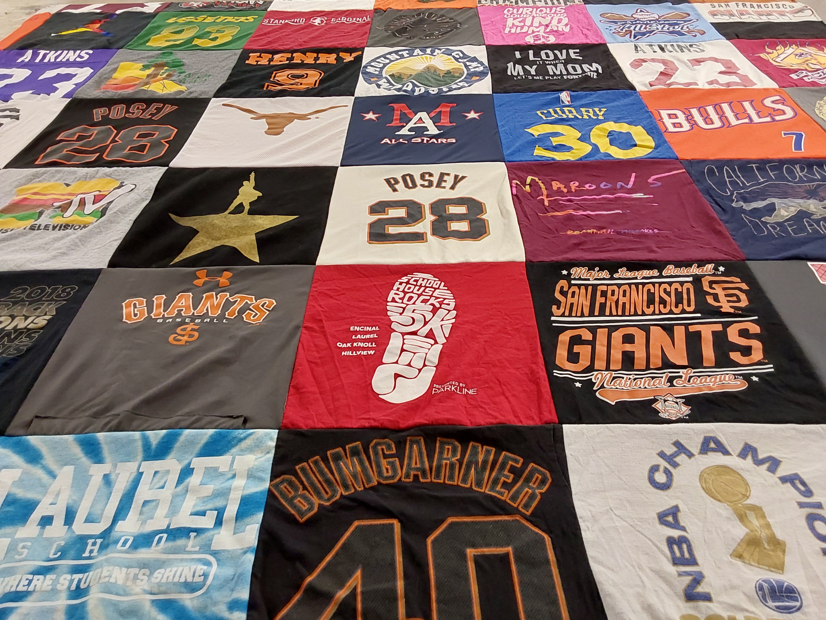 T-shirt quilt featuring san francisco giants by Kerri from CA