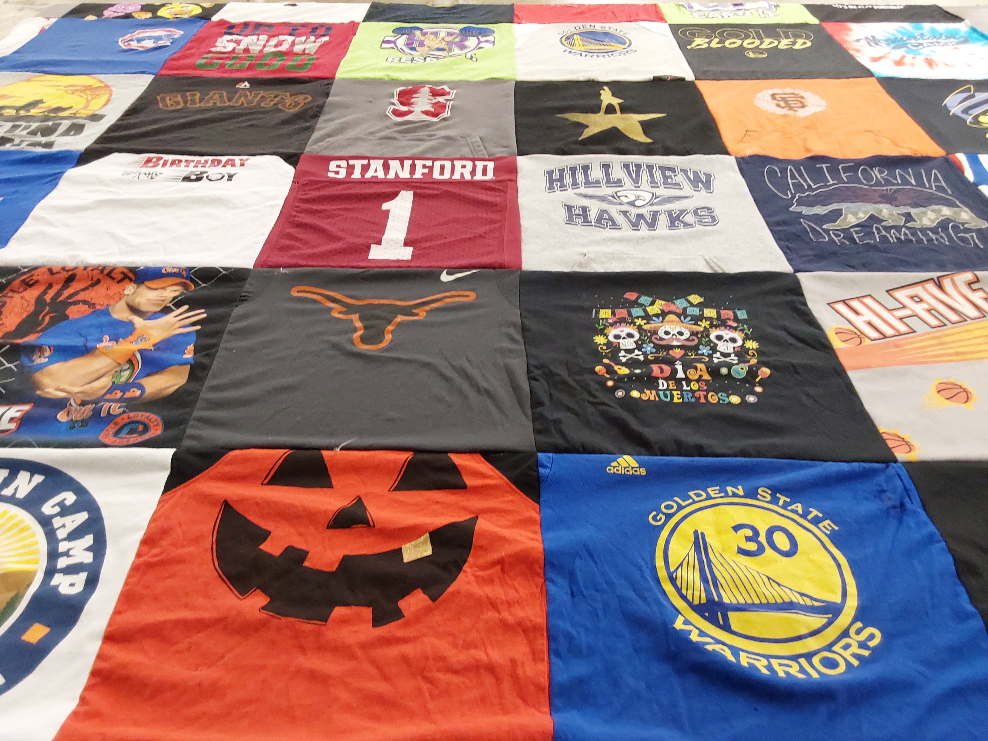 T-shirt quilt featuring golden state warriors by Kerri from CA