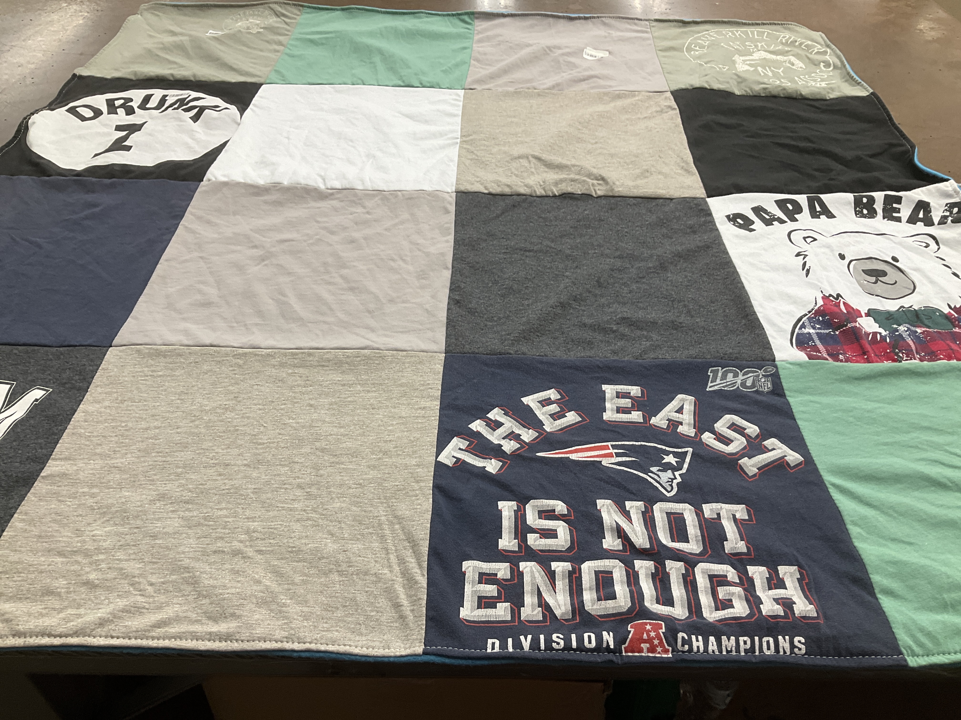 T-shirt quilt featuring new england patriots by Lauren from MA