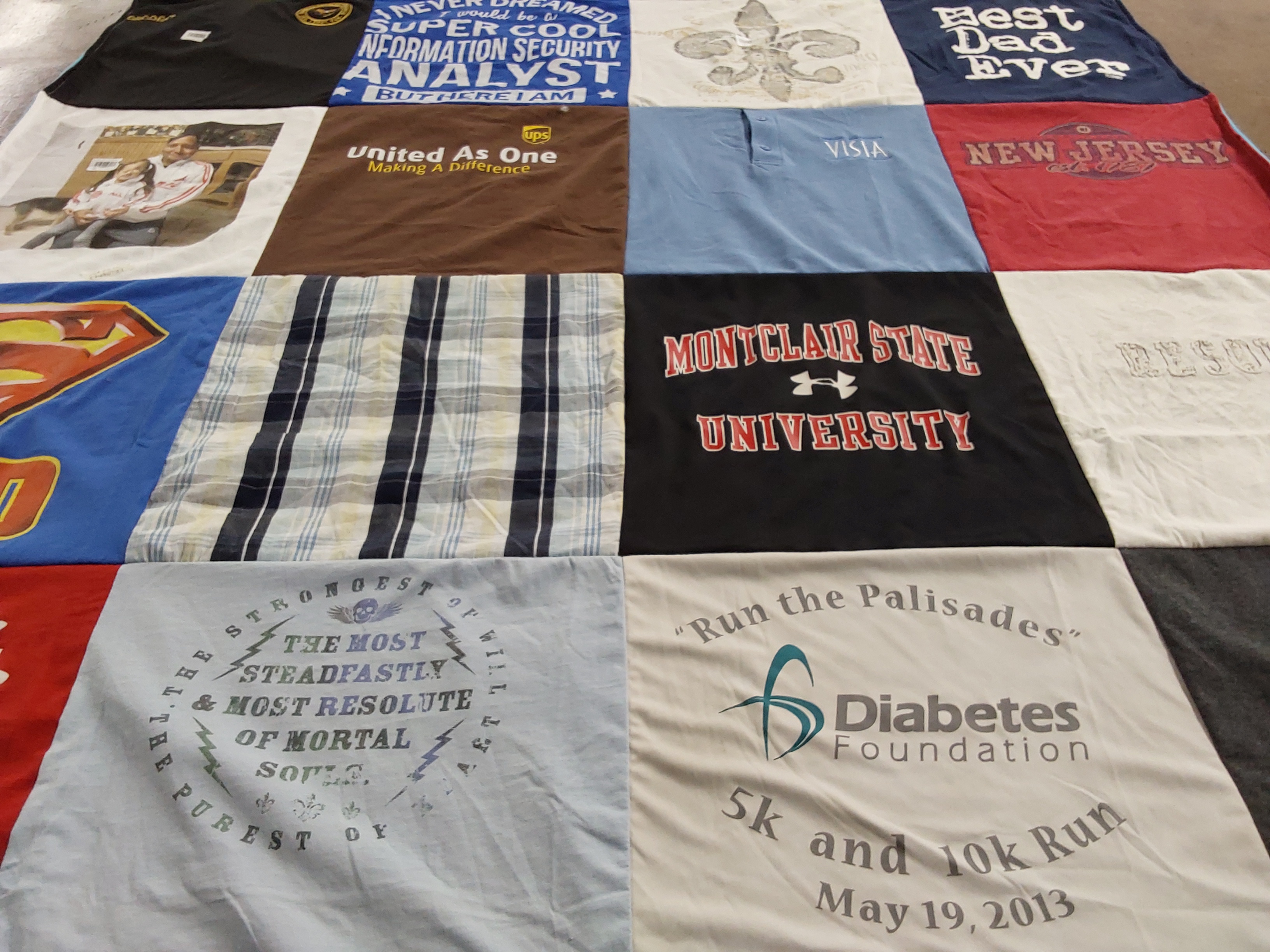 T-shirt quilt from montclair state university by Diana from NC
