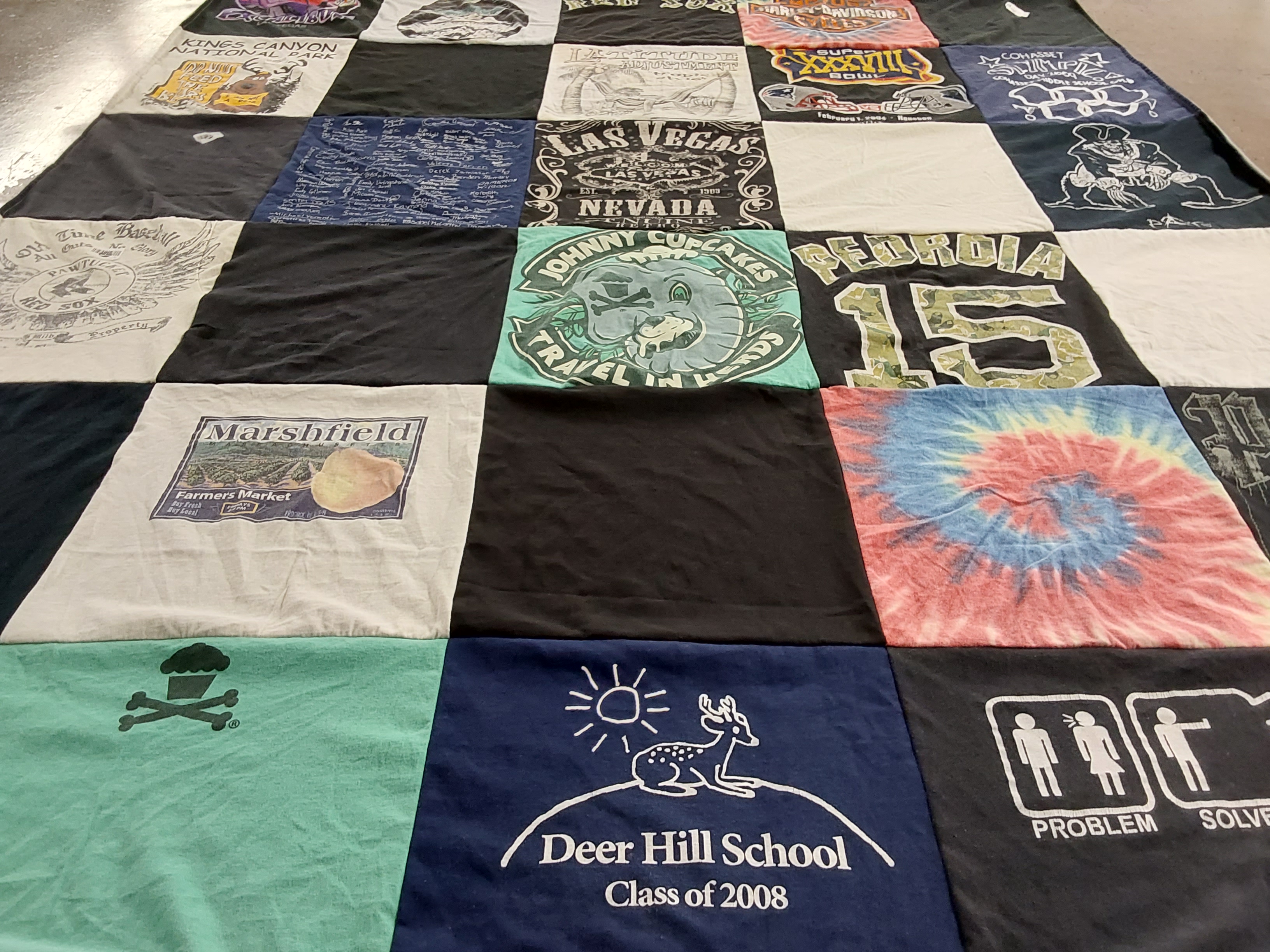 T-shirt quilt from deer hill school by Lauren from MA