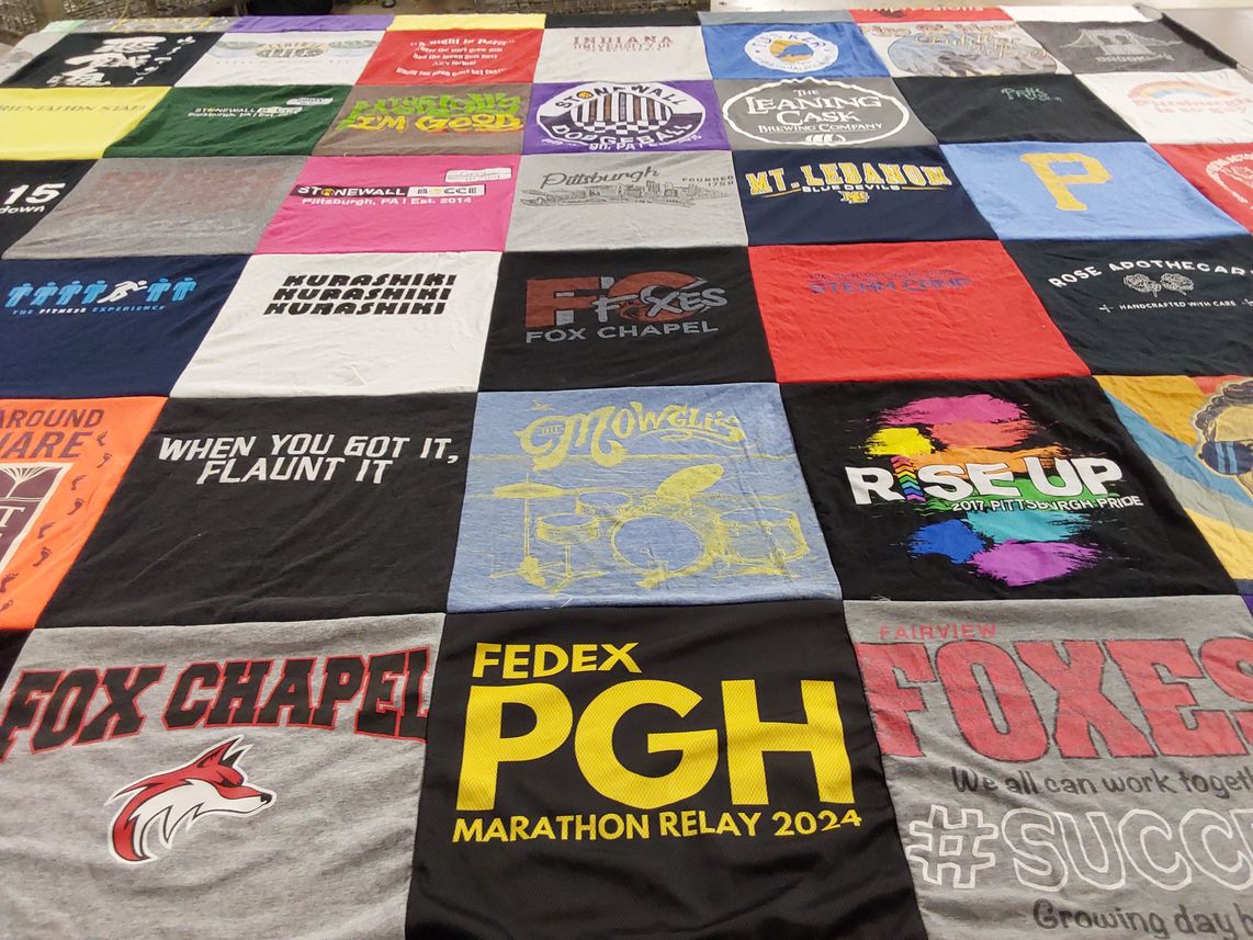T-shirt quilt featuring fox chapel area high school by Corey from PA