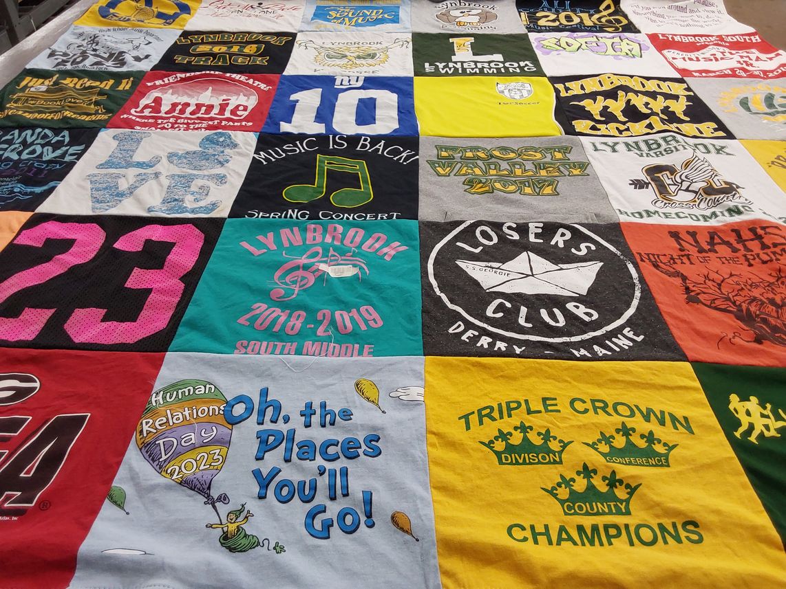 T-shirt quilt featuring lynbrook track team, lynbrook cross country team by David from NY