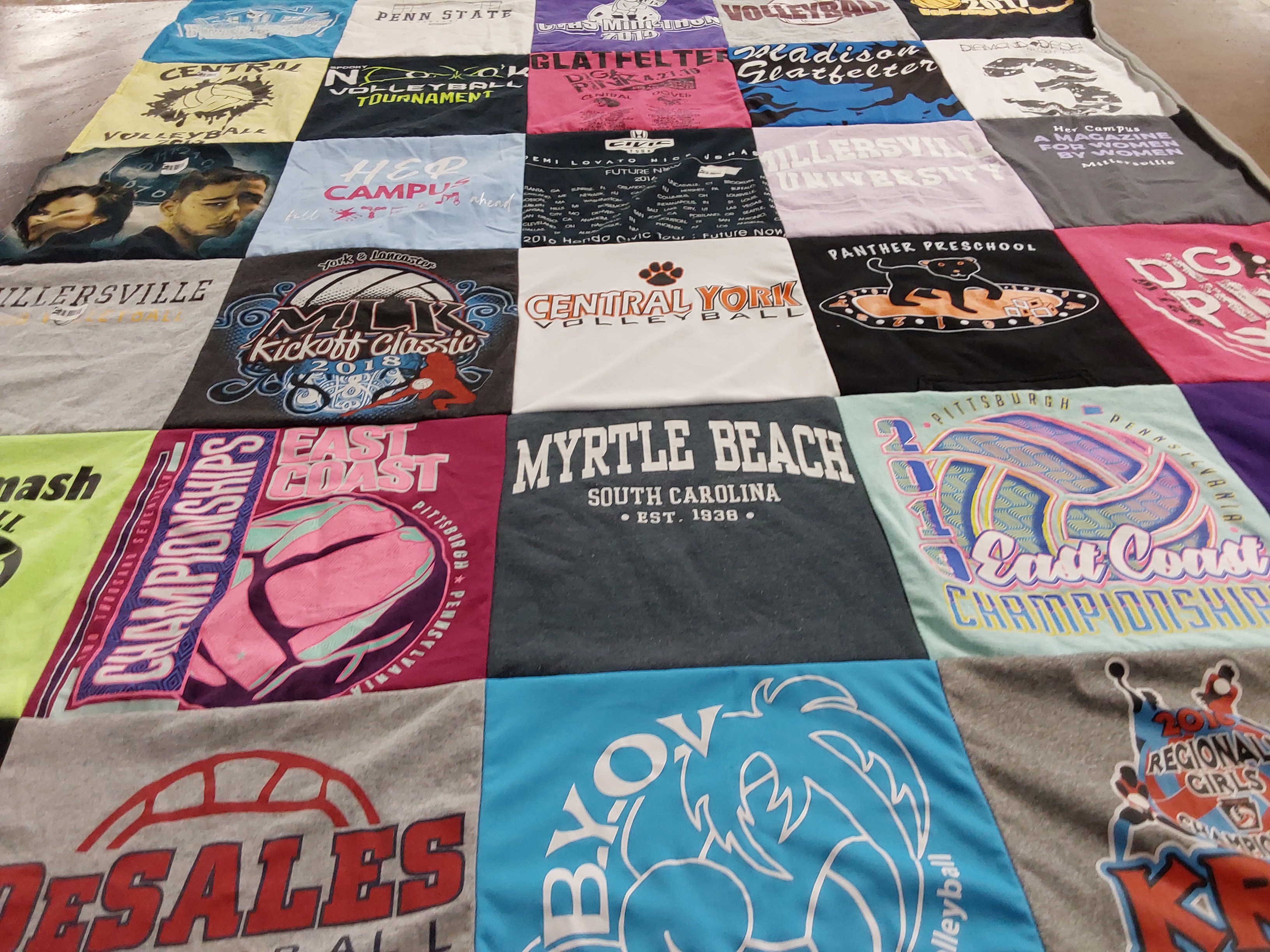 T-shirt quilt featuring killersville volleyball, east coast volleyball by Madison from PA