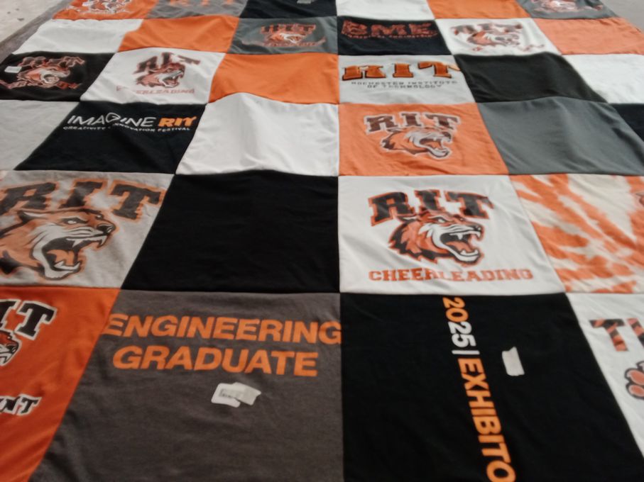 T-shirt quilt featuring rit cheerleading by Ariyonna from NY