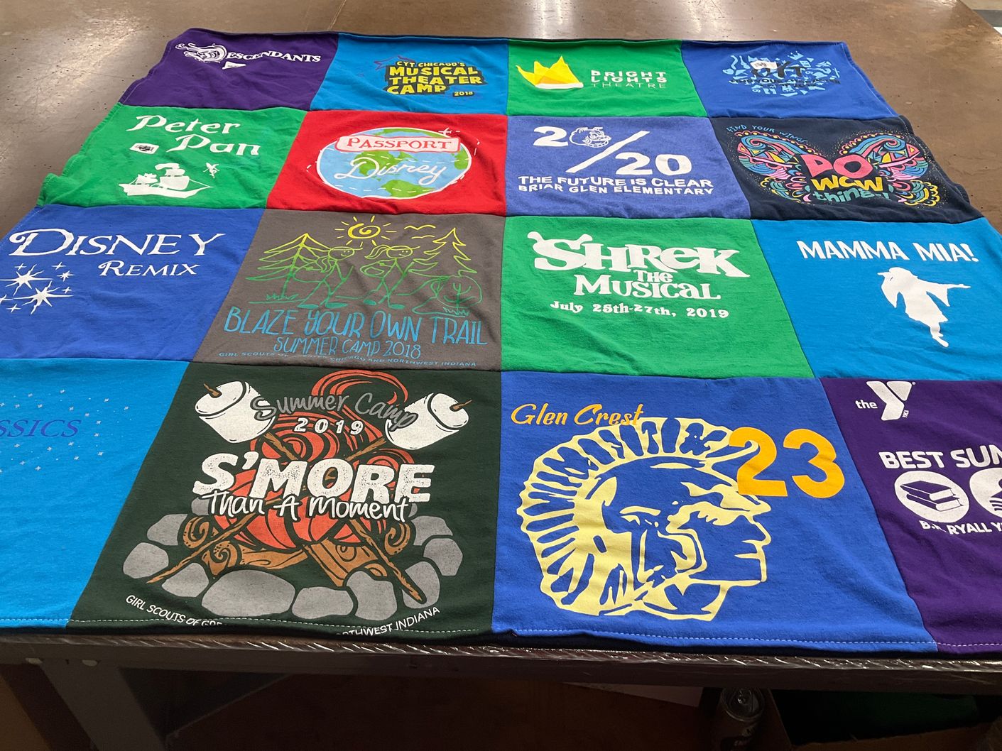 T-shirt quilt featuring glen crest middle school by Laura from IL