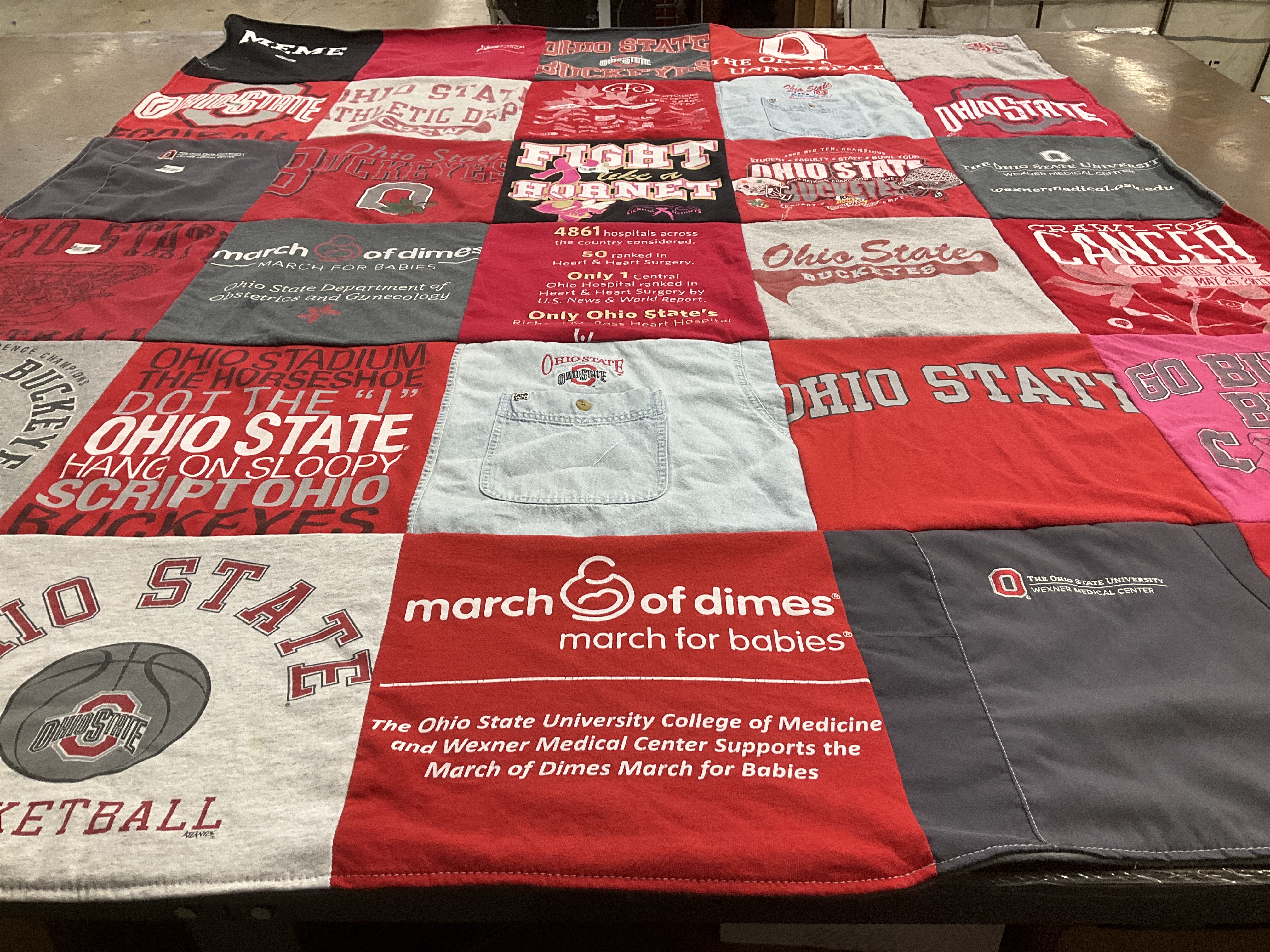 T-shirt quilt featuring ohio state buckeyes basketball by mary from OH