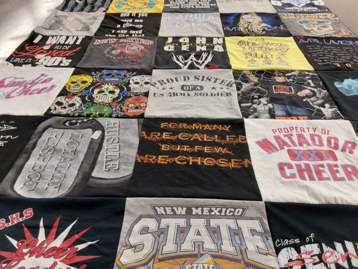 T-shirt quilt from new mexico state university, s.h.s. by Valerie from NM