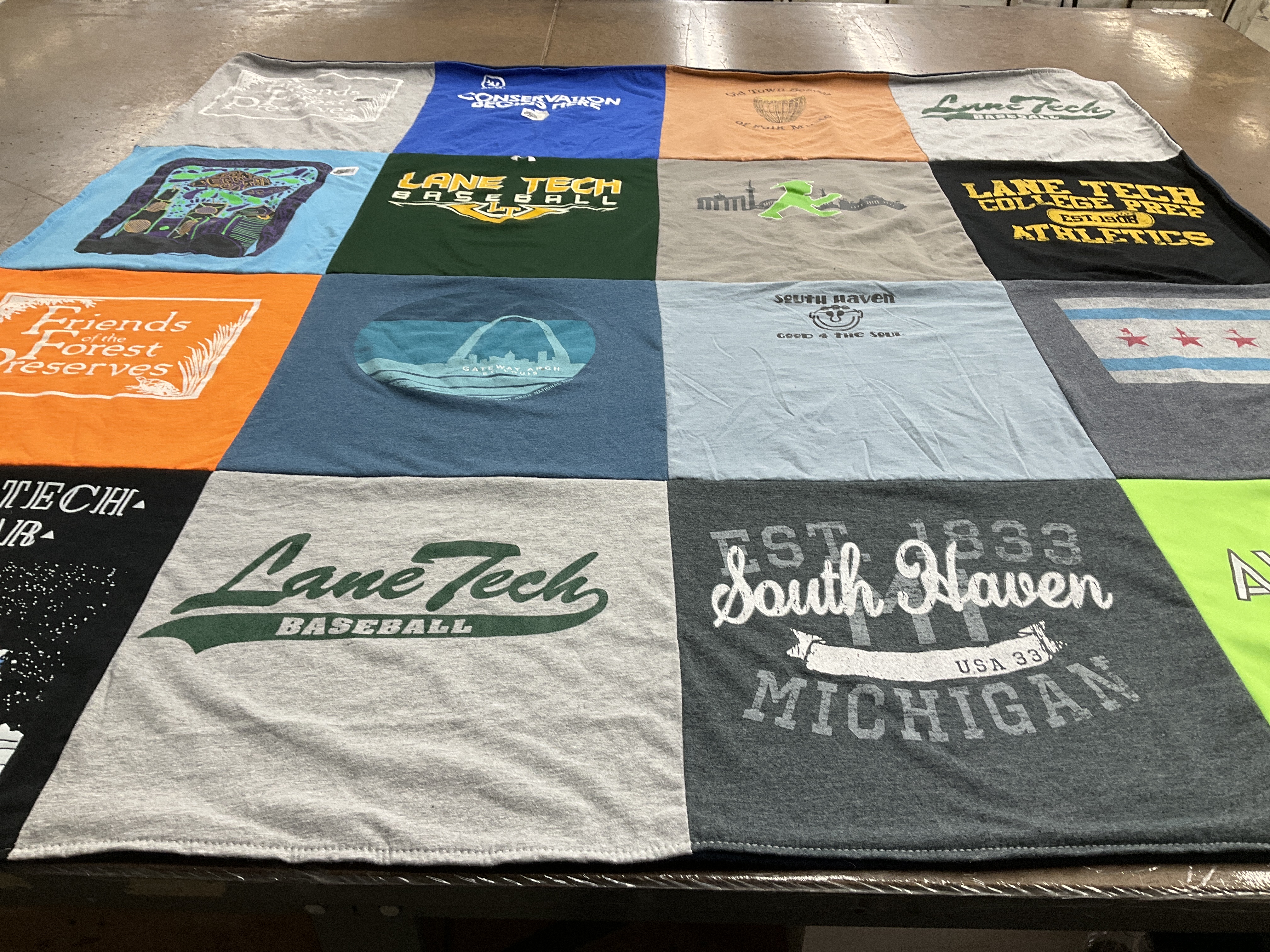 T-shirt quilt featuring lane tech baseball by Kirsten from IL