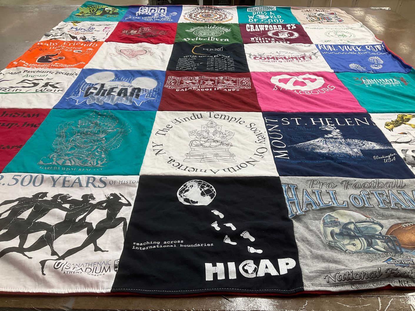 T-shirt quilt featuring pro football hall of fame by Kusum from NY