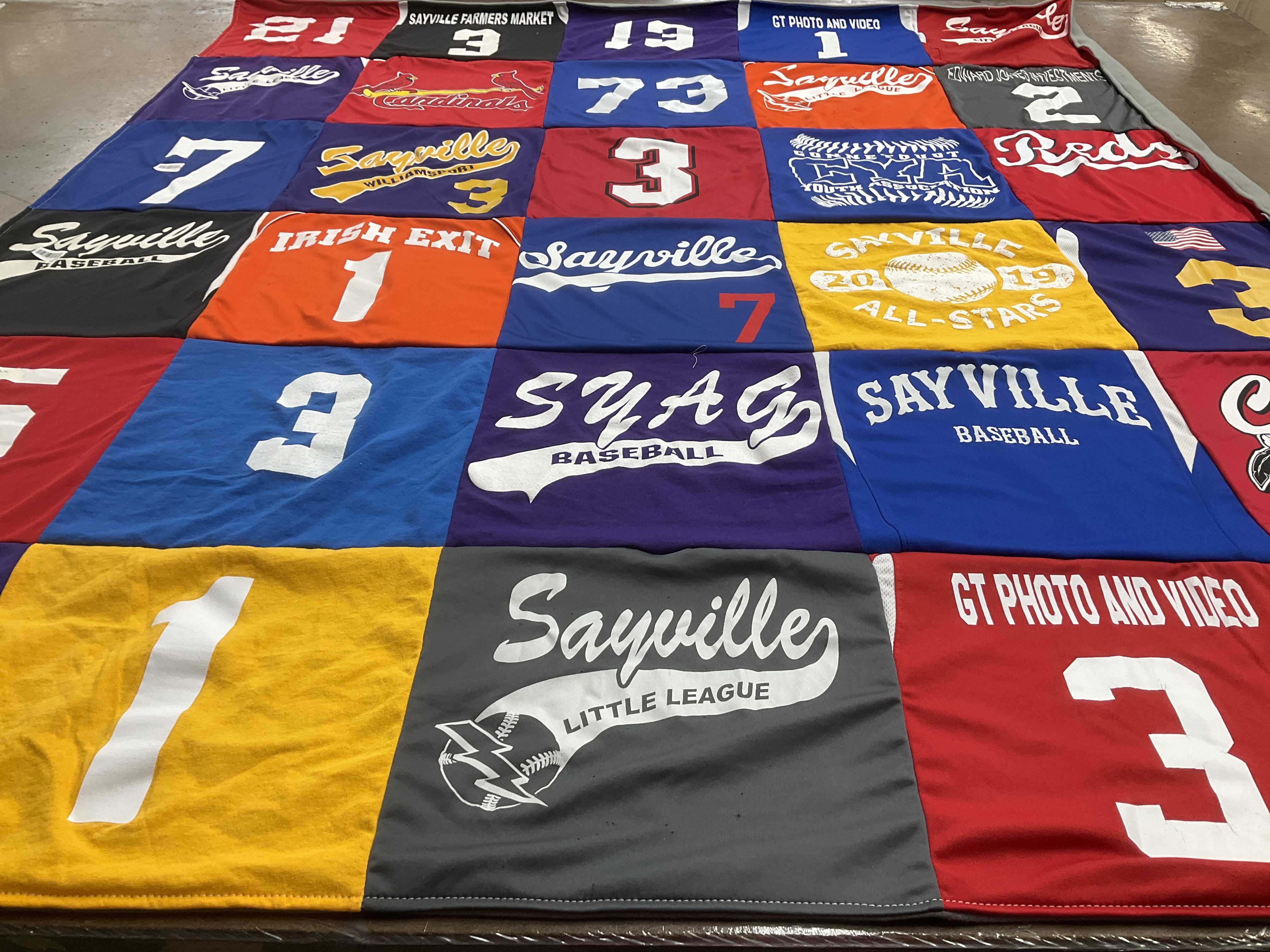 T-shirt quilt featuring sayville baseball by Dayna from NY