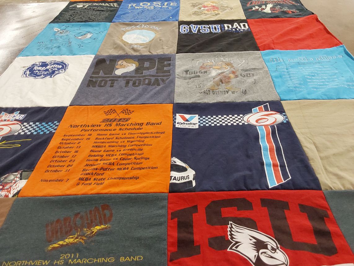 T-shirt quilt featuring northview high school marching band by Kathleen from MI