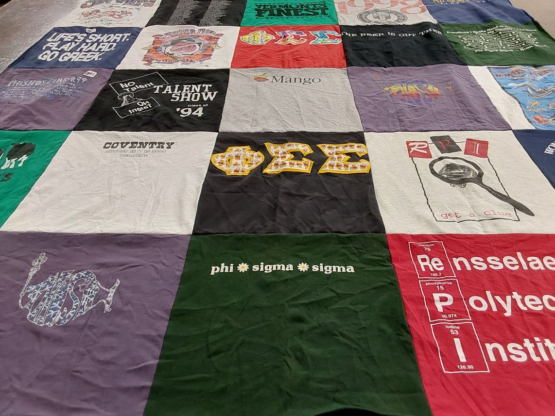 T-shirt quilt from rensselaer polytechnic institute by Kim from WI