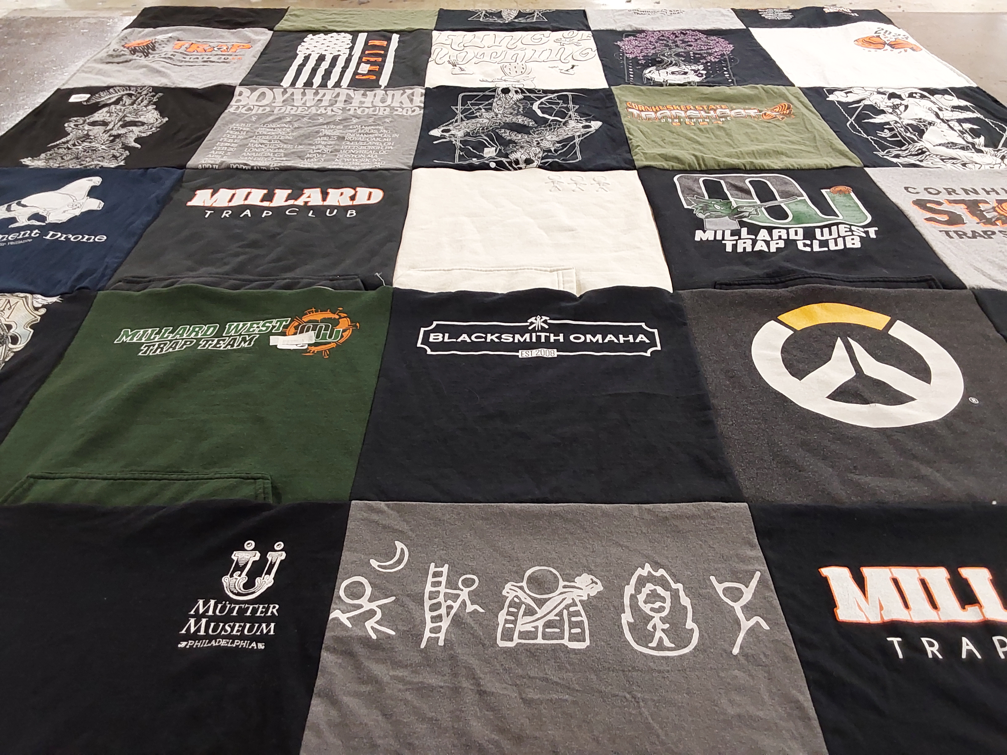 T-shirt quilt featuring millard west trap team by Debbi from NE