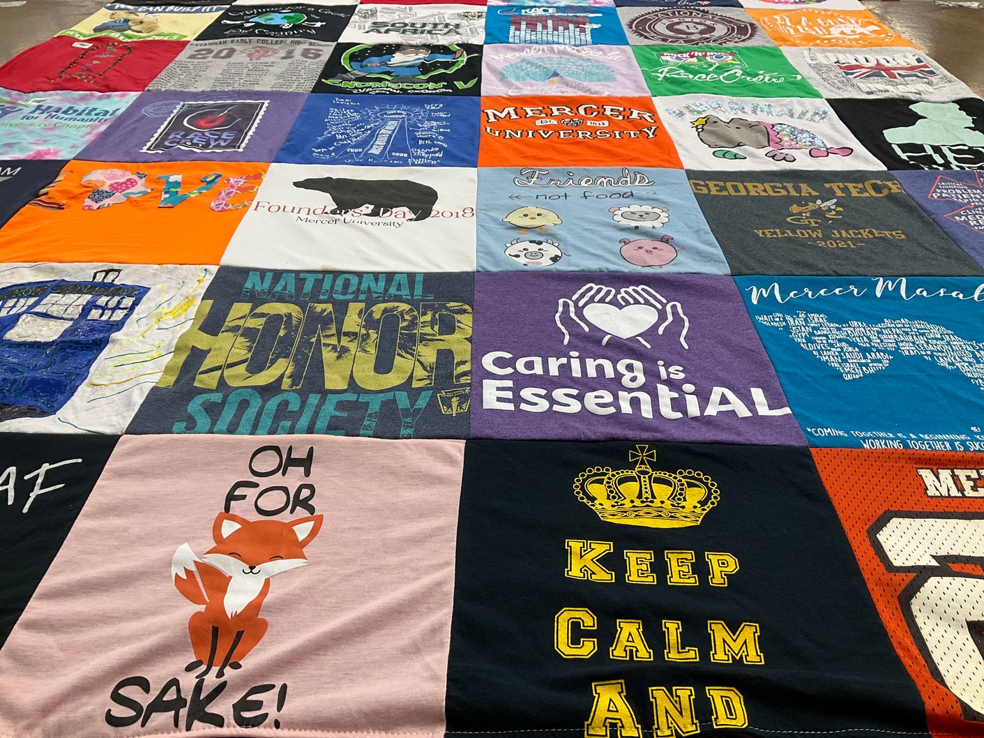 T-shirt quilt featuring georgia tech yellow jackets by Linda from GA