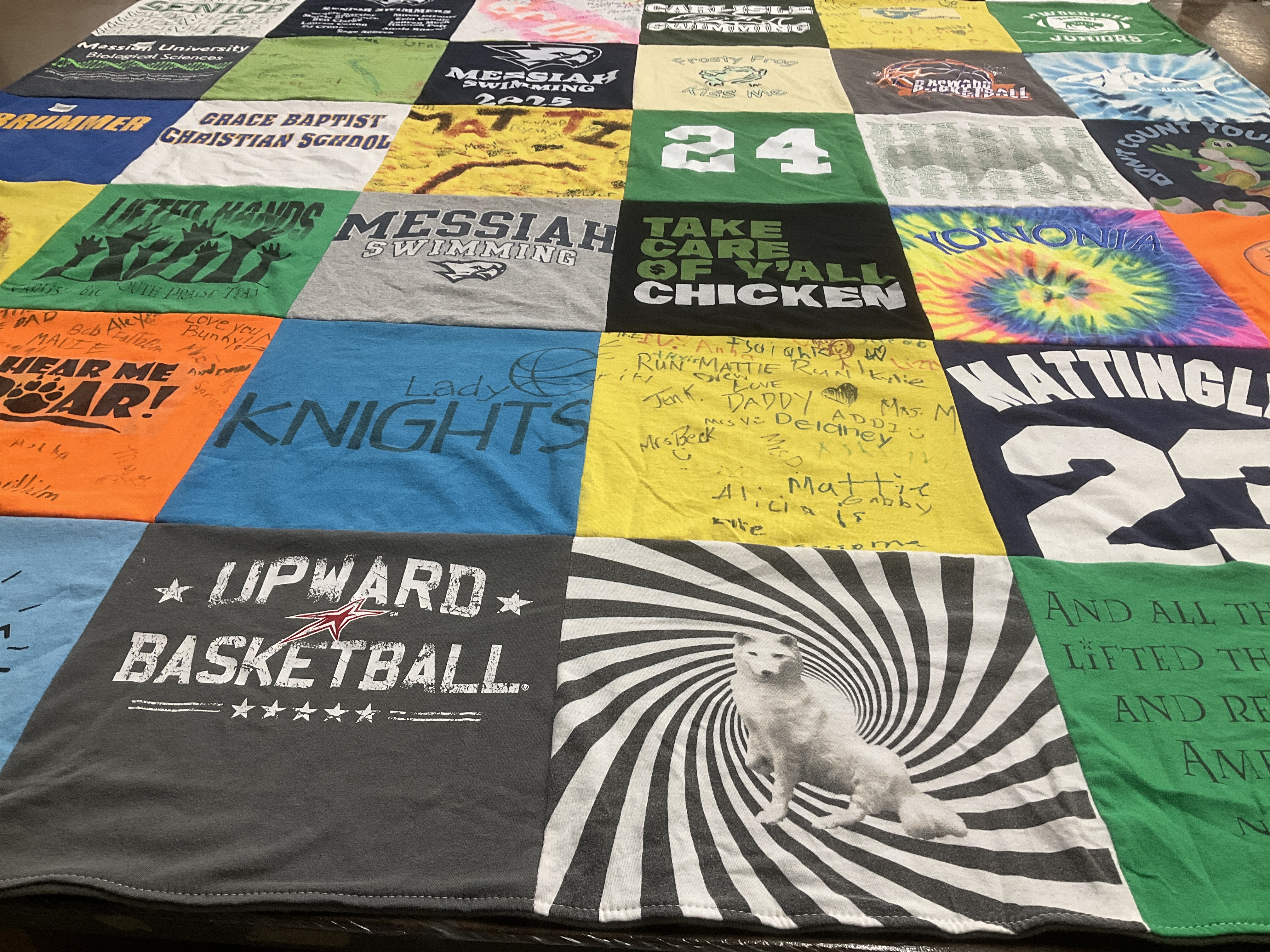 T-shirt quilt featuring lady knights by Mattingly from PA