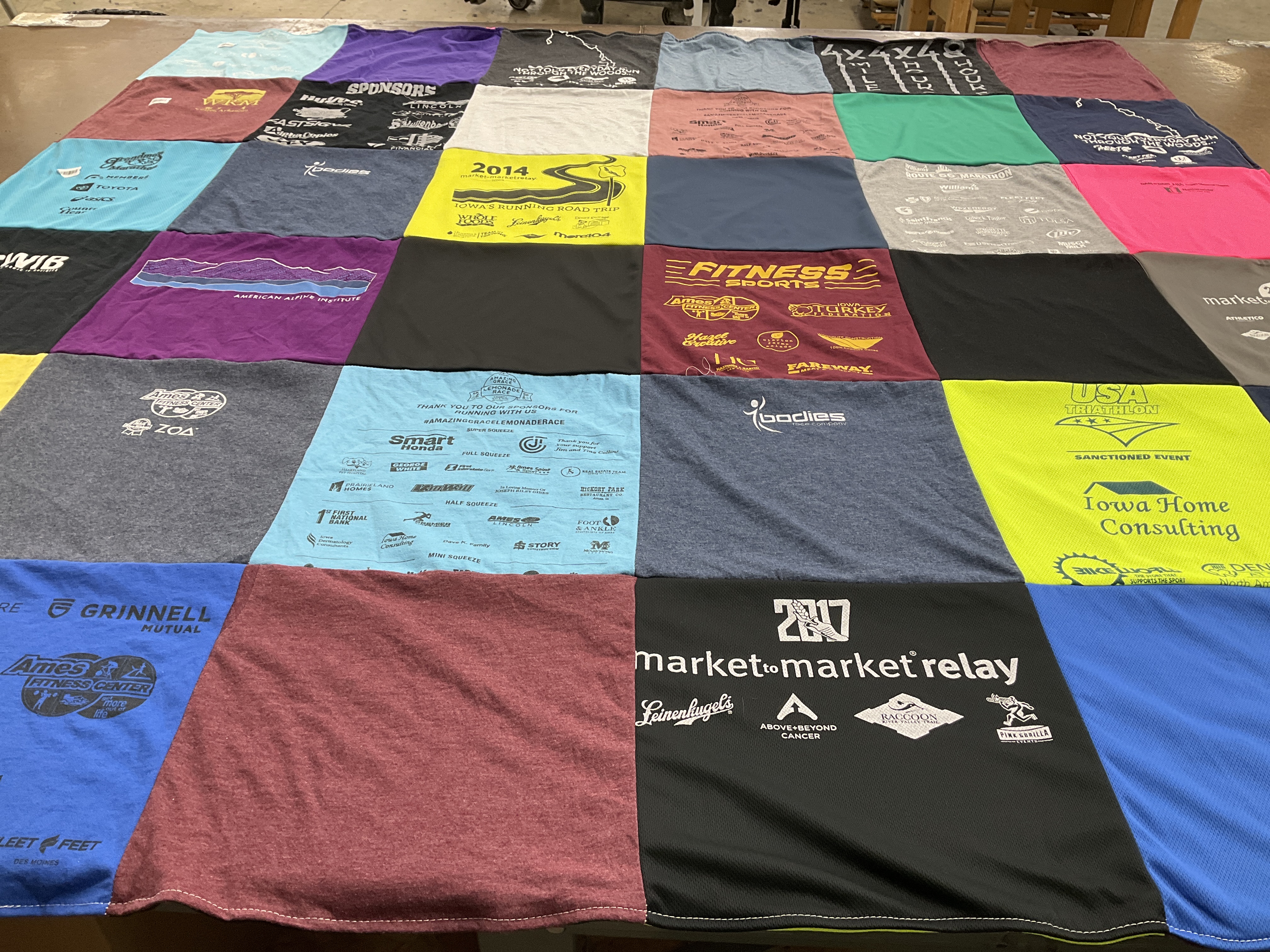 T-shirt quilt with fitness, running themes by Valentina from IA