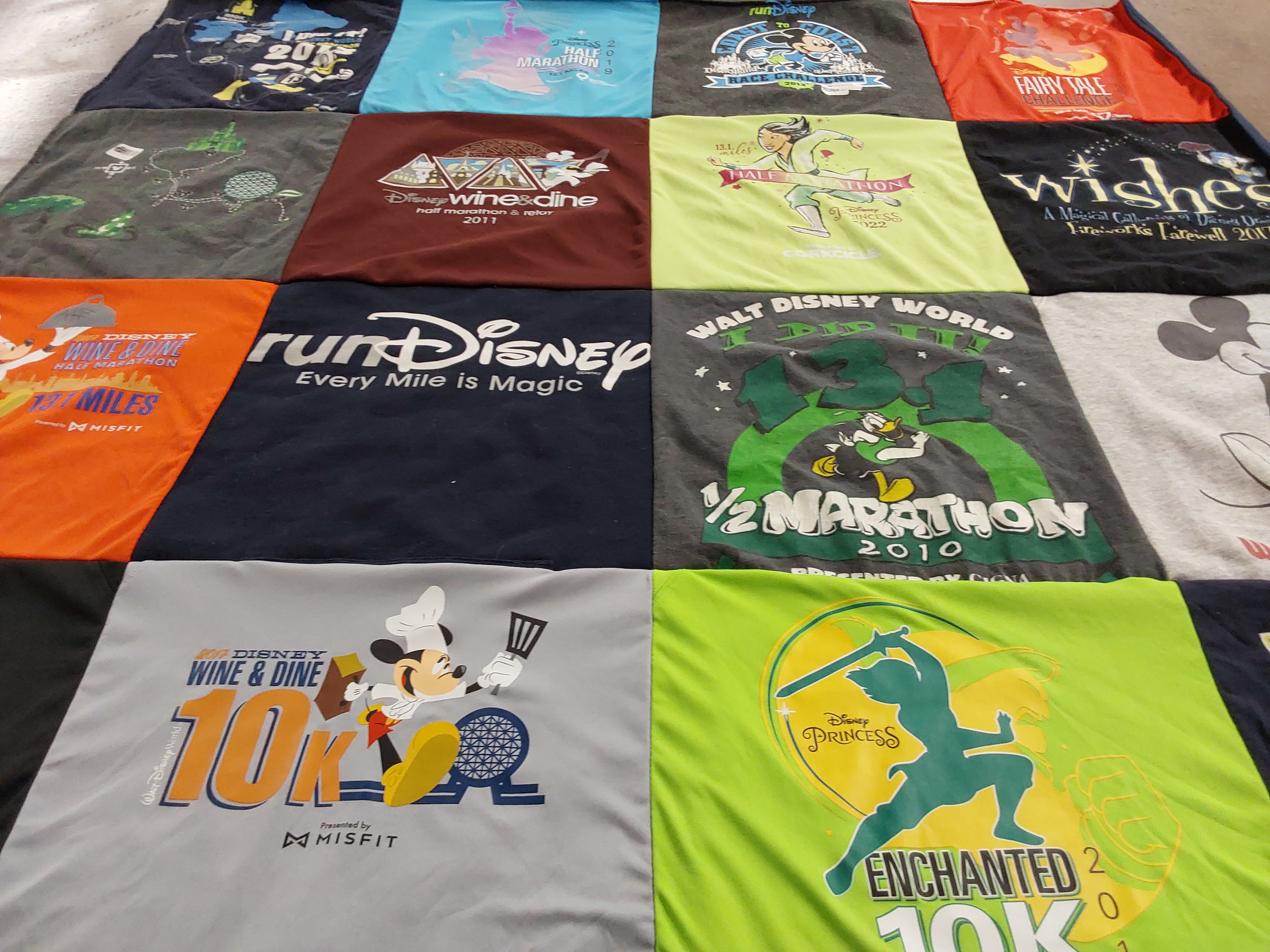 T-shirt quilt with disney, running themes by Danielle from NY