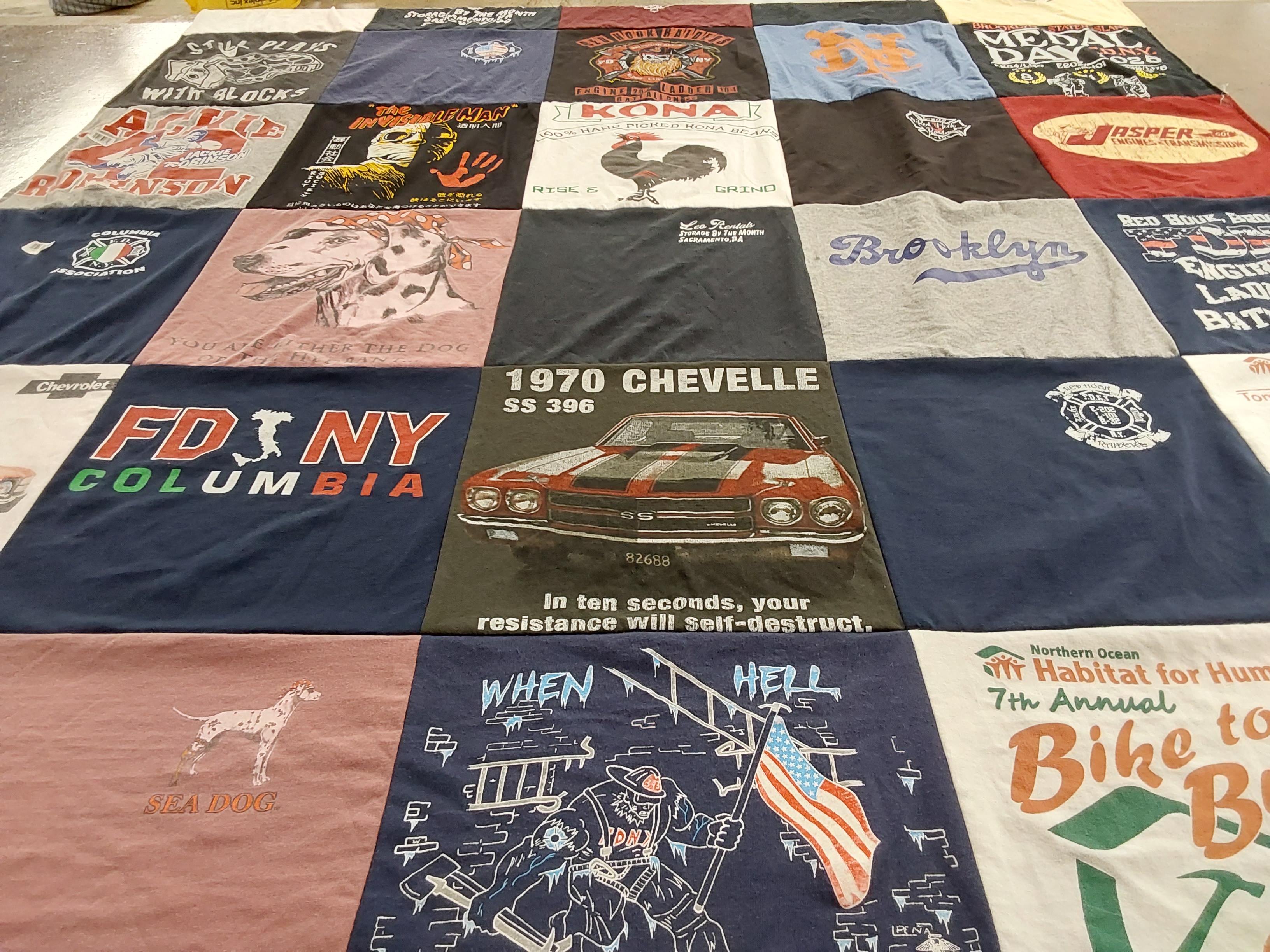 T-shirt quilt featuring fdny by john from NY