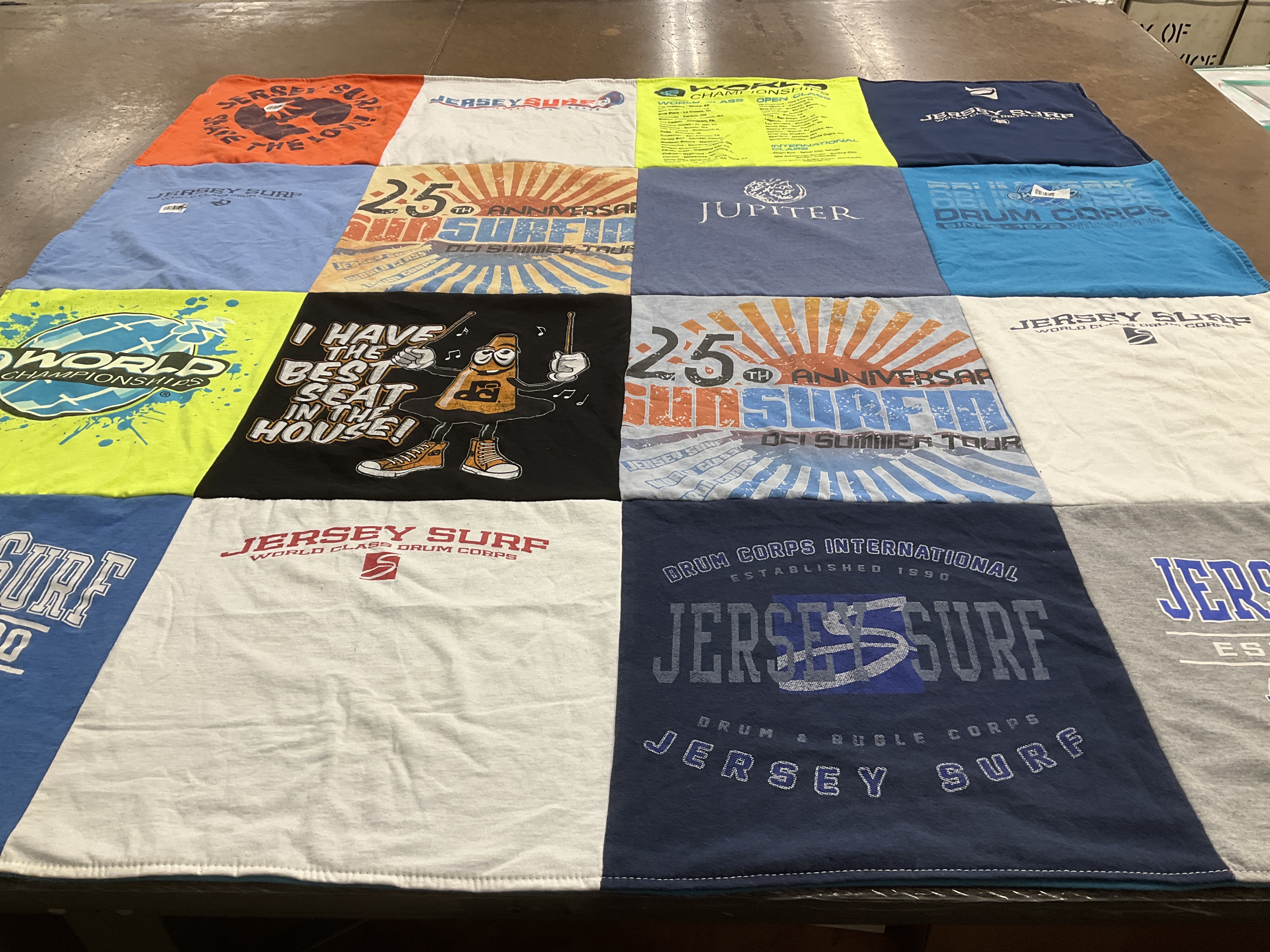 T-shirt quilt with drum corps, music themes by Nick from IL