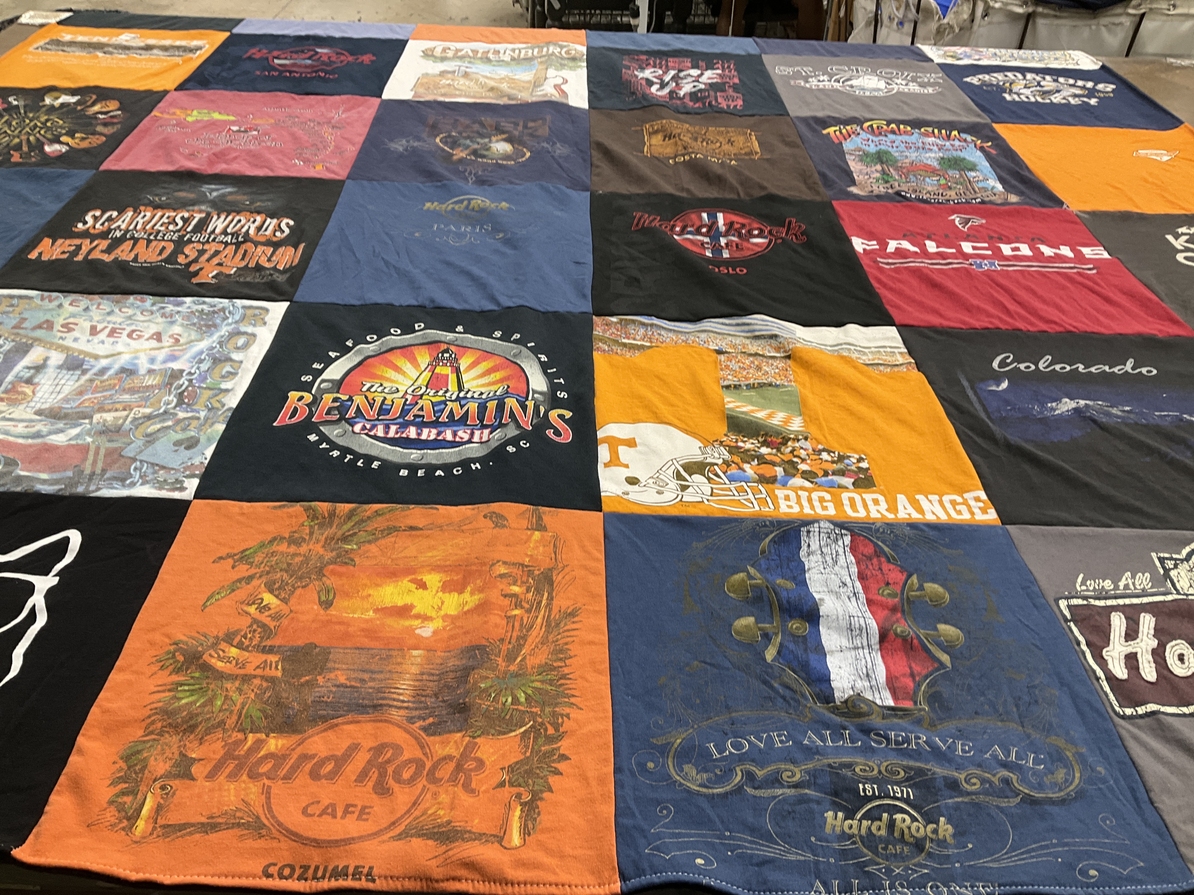 T-shirt quilt featuring tennessee volunteers, atlanta falcons by Suzanne from TN